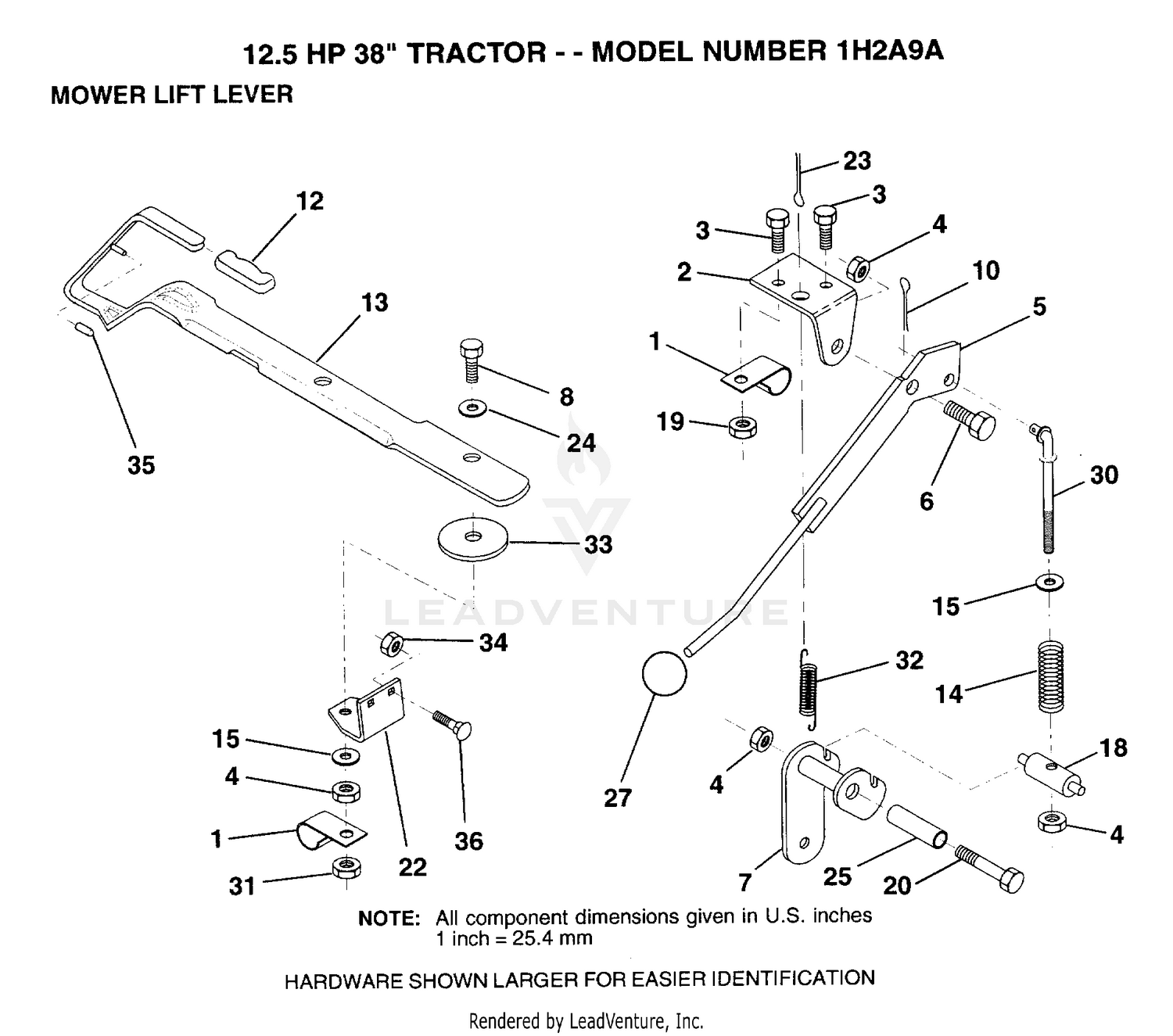 MOWER LIFT LEVER