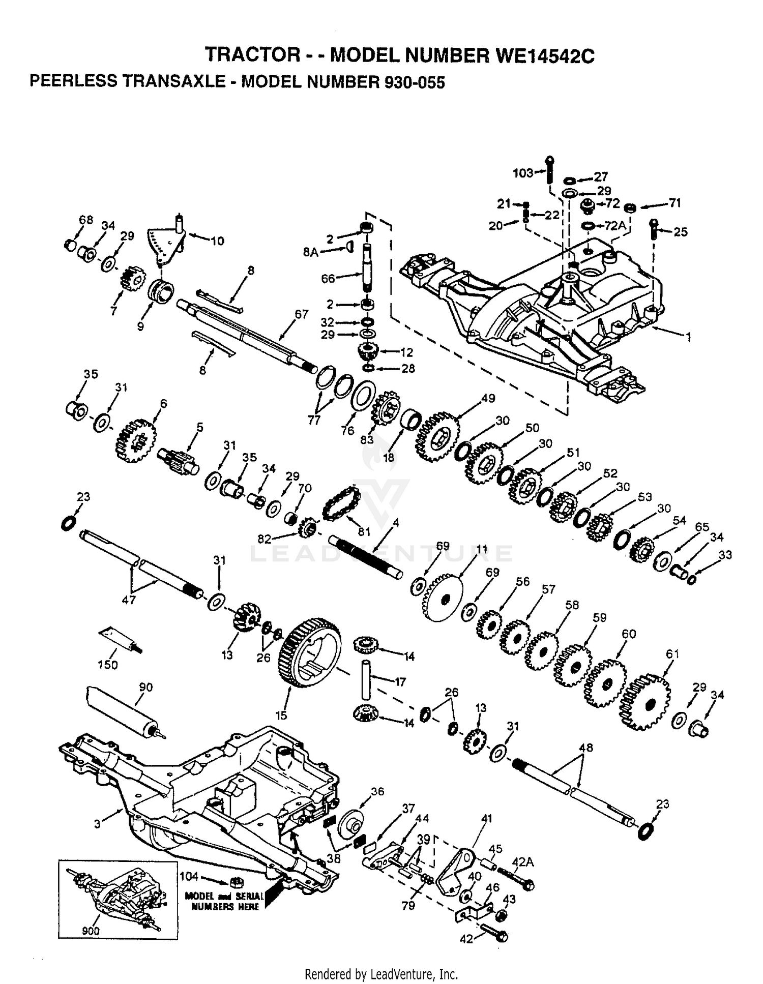PEERLES TRANSAXLE-MODEL NUMBER 930-055