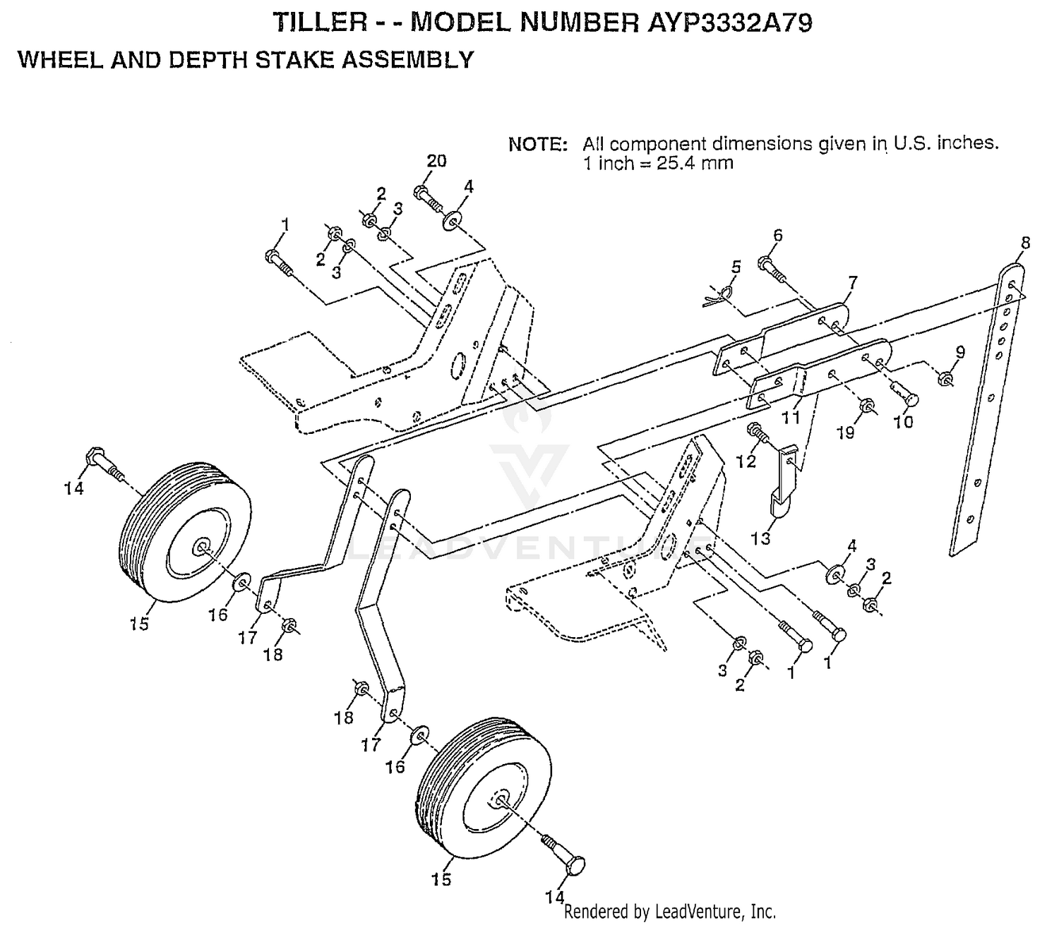 WHEEL AND DEPTH STAKE ASSY