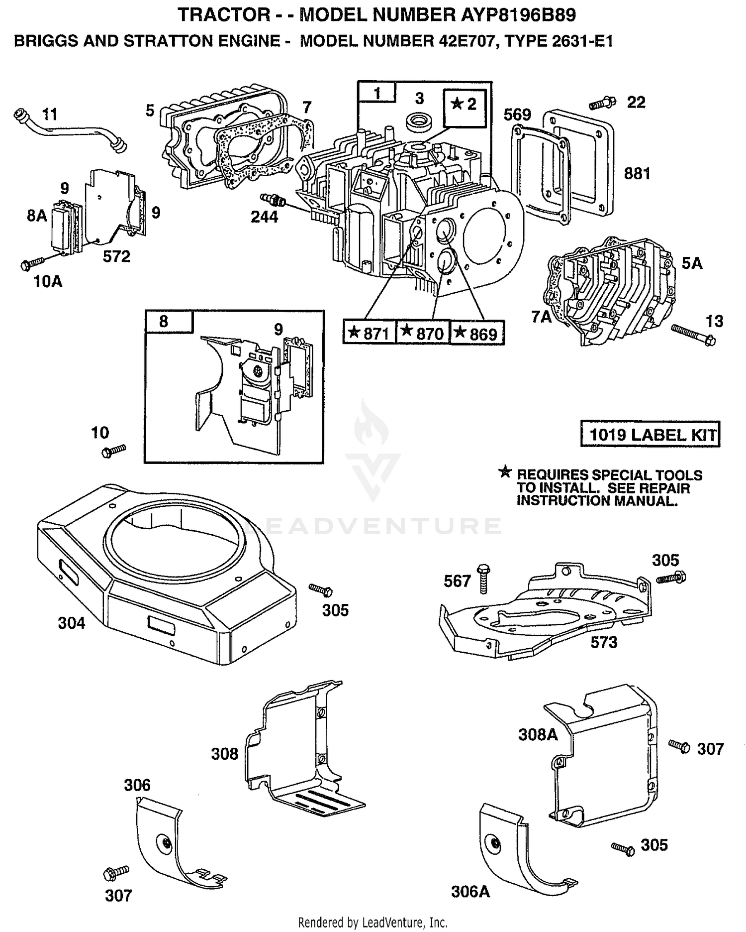 ENGINE BRIGGS AND STRATTON