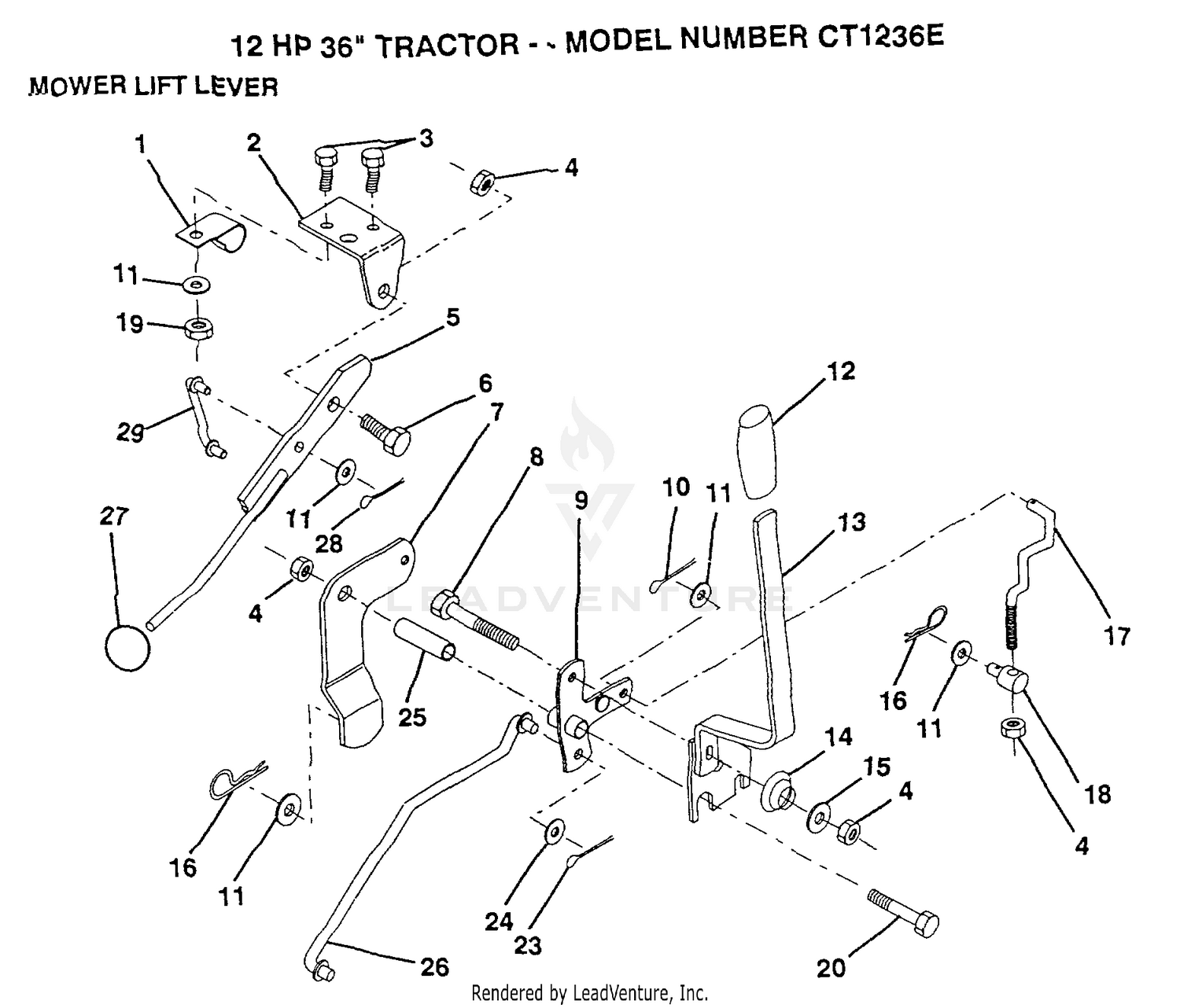 MOWER LIFT LEVER