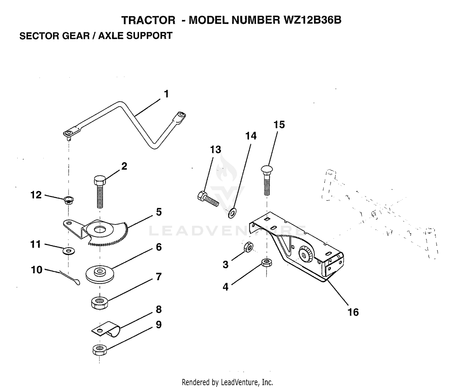 SECTOR GEAR/AXLE SUPPORT