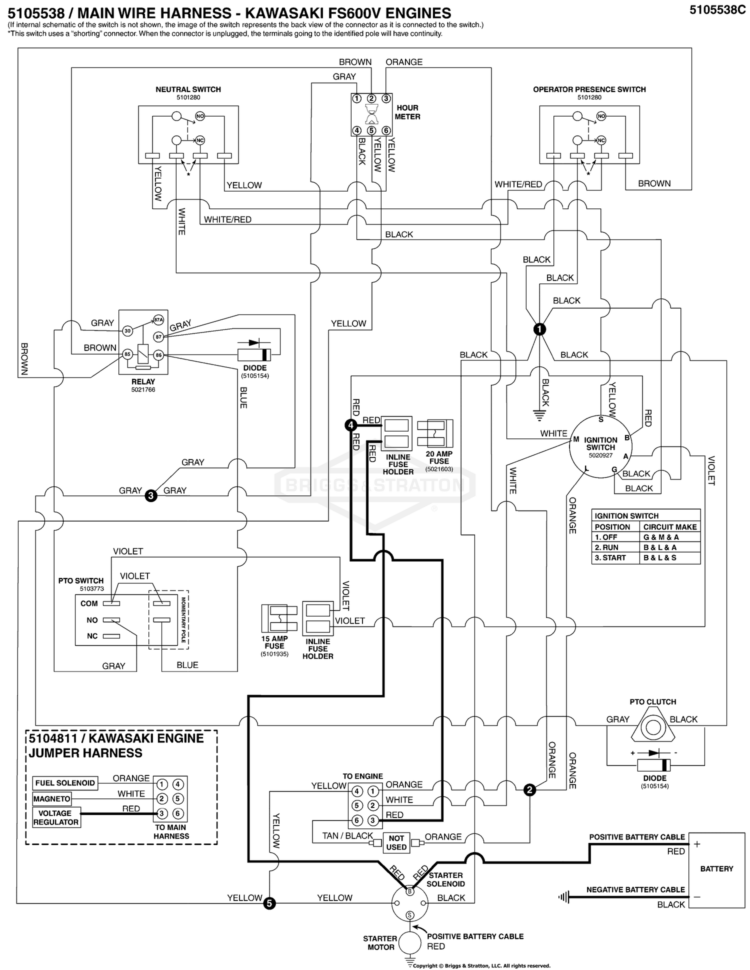 Electrical Schematic - Charging Circuit Electric Start S/N: 2017954956 & Above