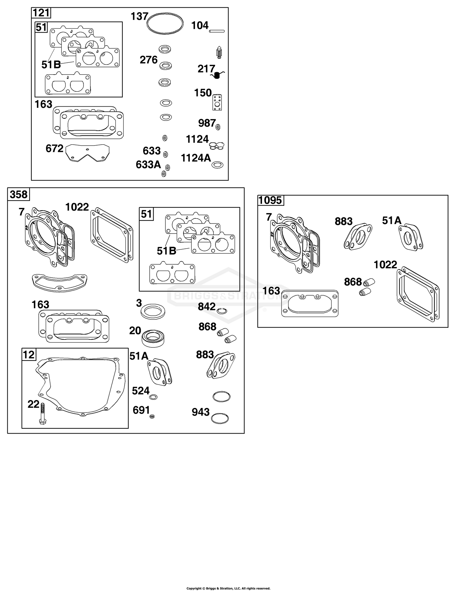 Engine/Valve Gasket Set, Carburetor Overhaul Kit