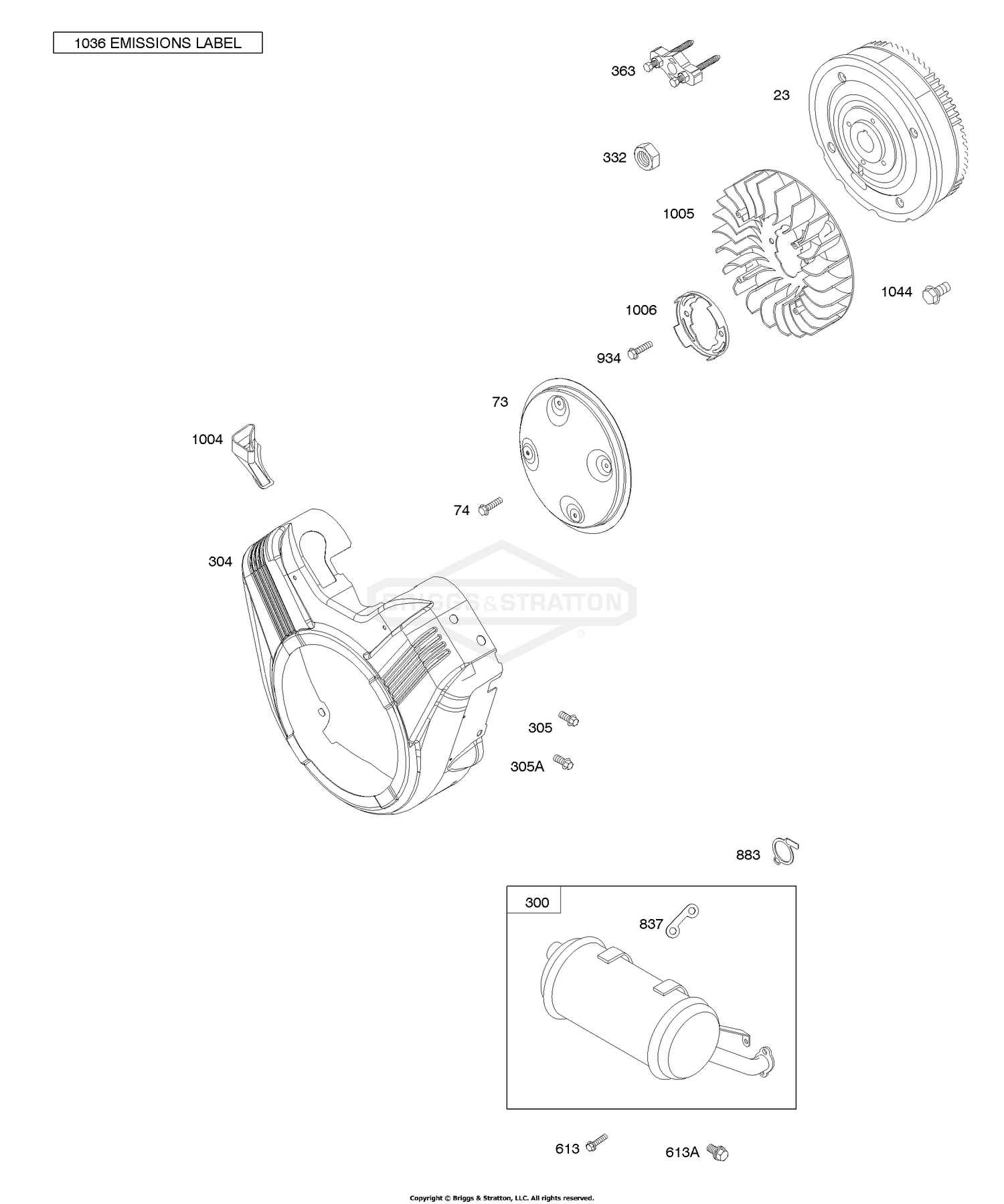 Flywheel, Blower Housing, Muffler