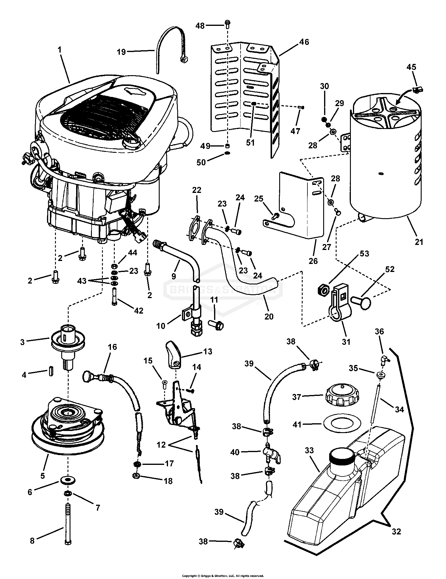 ENGINE GROUP (18.5 HP Briggs Intek)