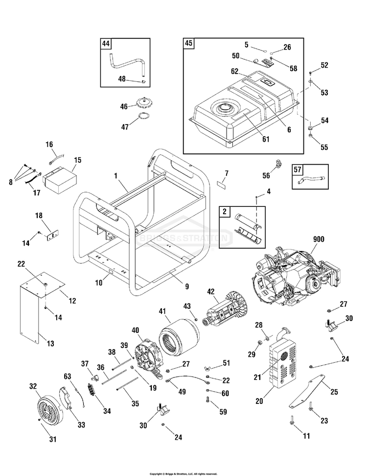 030549-00 Briggs and Stratton Generator 7,500 Watt - PartsWarehouse