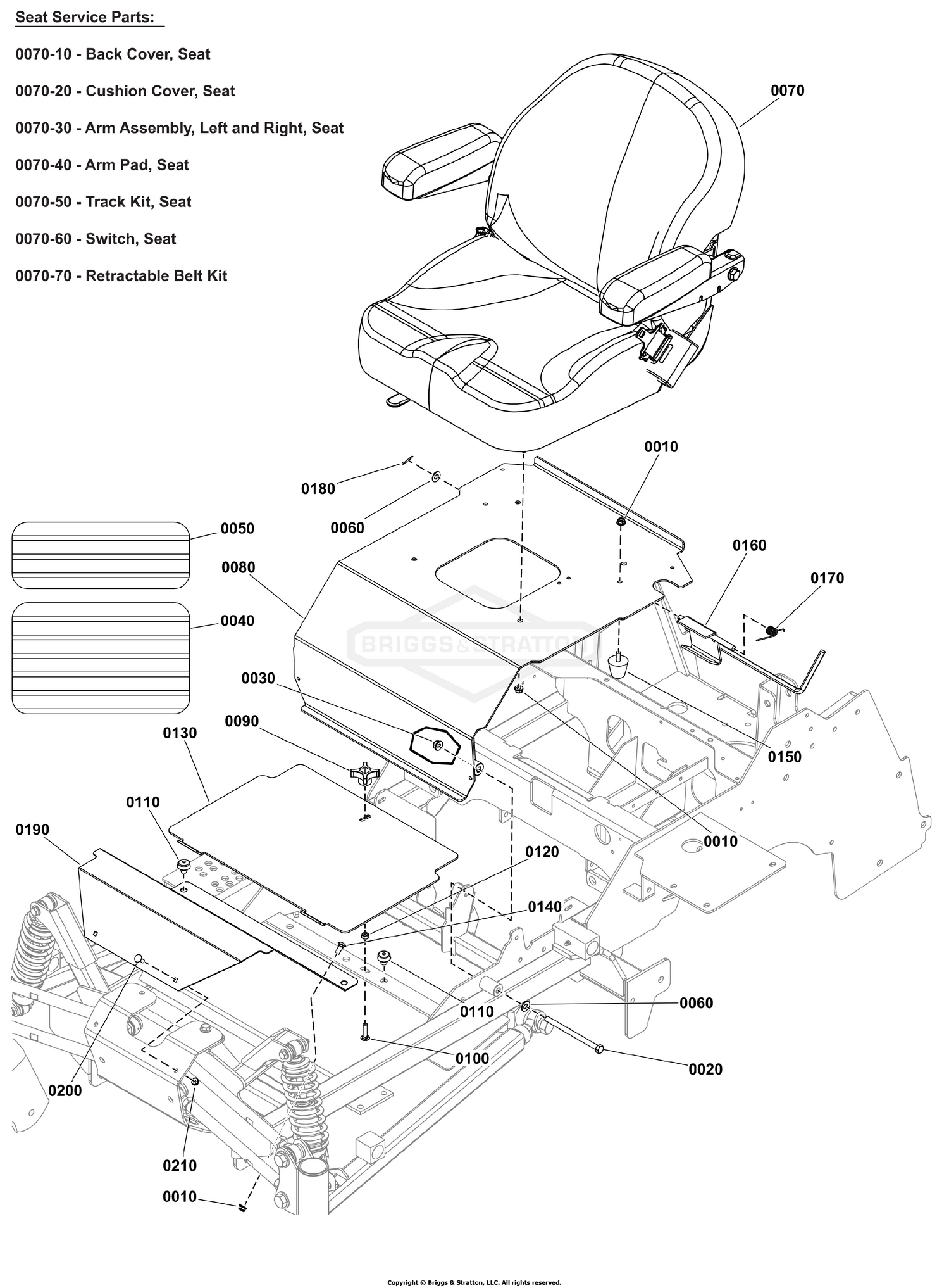 Seat Mount and Floor Group S/N: 4002351214 to 4002411631
