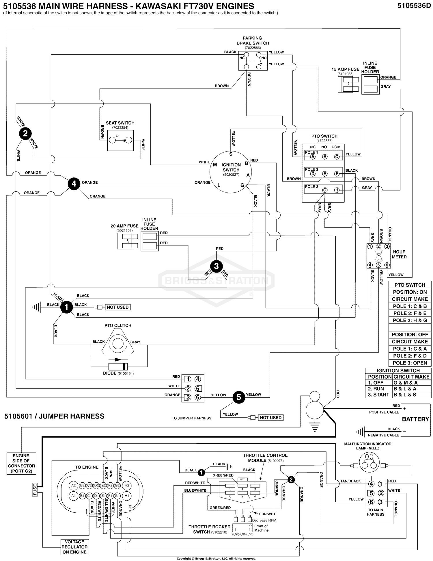 Electrical Schematic - Charging Circuit - Kawasaki Fuel Injected S/N: 4002328396 and Below