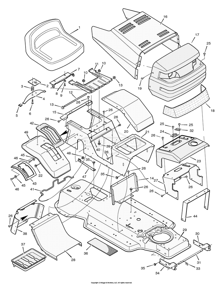 1996 murray riding online mower parts