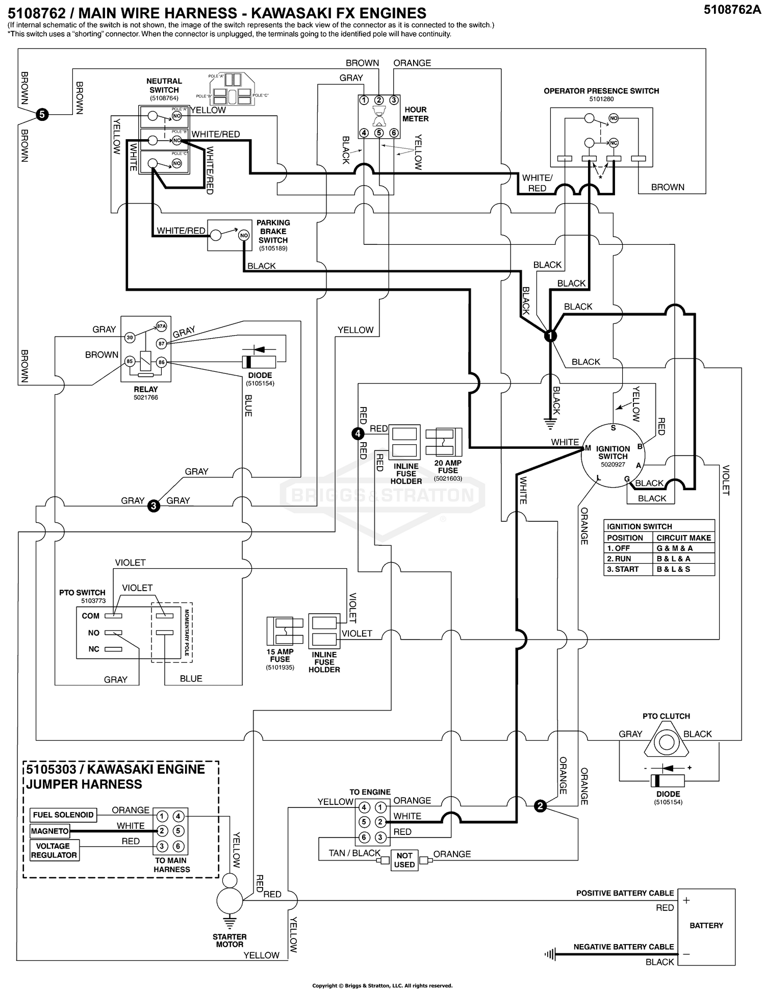 Electrical Schematic - Ignition Grounding Circuit/Operator Presence S/N: 4001694244 and below