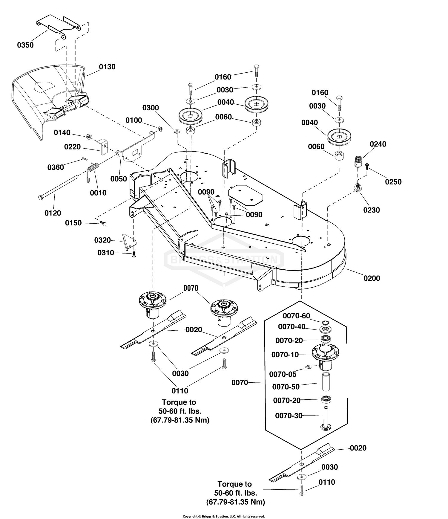 48" Mower Deck - Housing, Arbors & Blade Group, ZT - EU