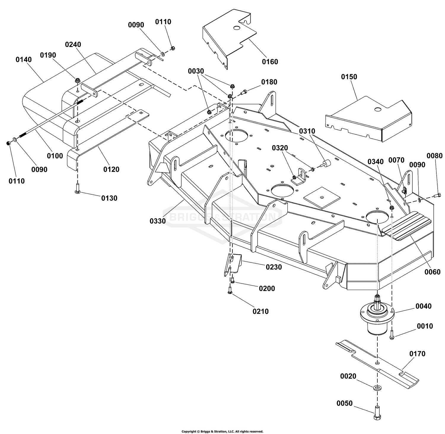 48" Mower Deck Group - Housing, Covers, Spindles & Blades