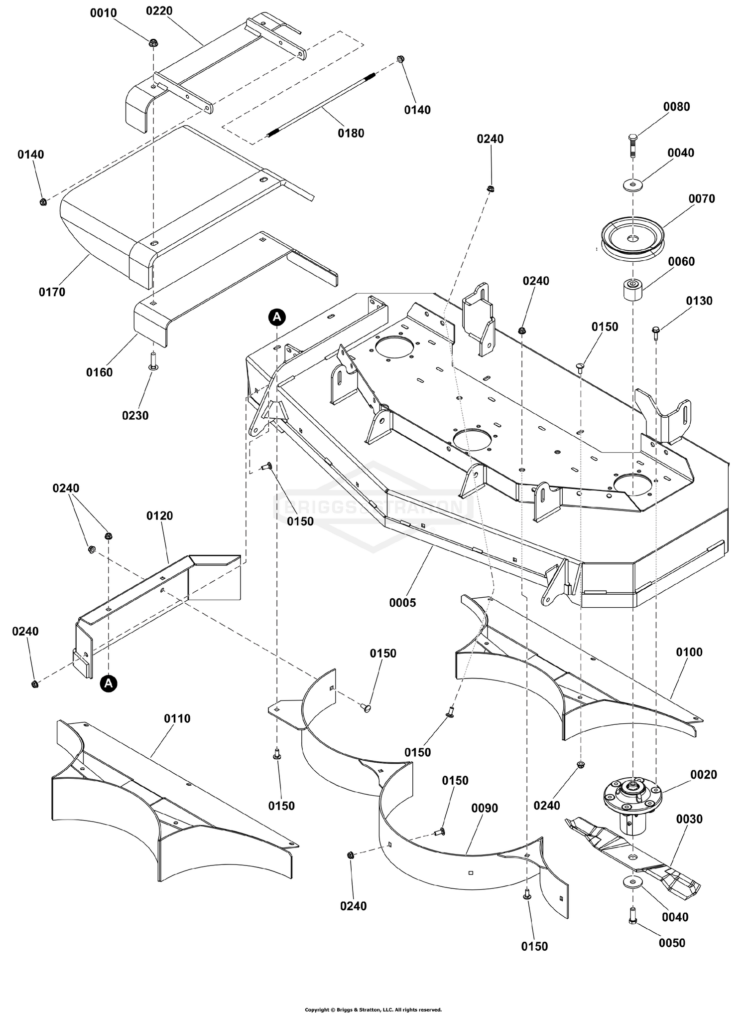 122 cm Mower Deck Group - Housing, Arbors, and Blades Group