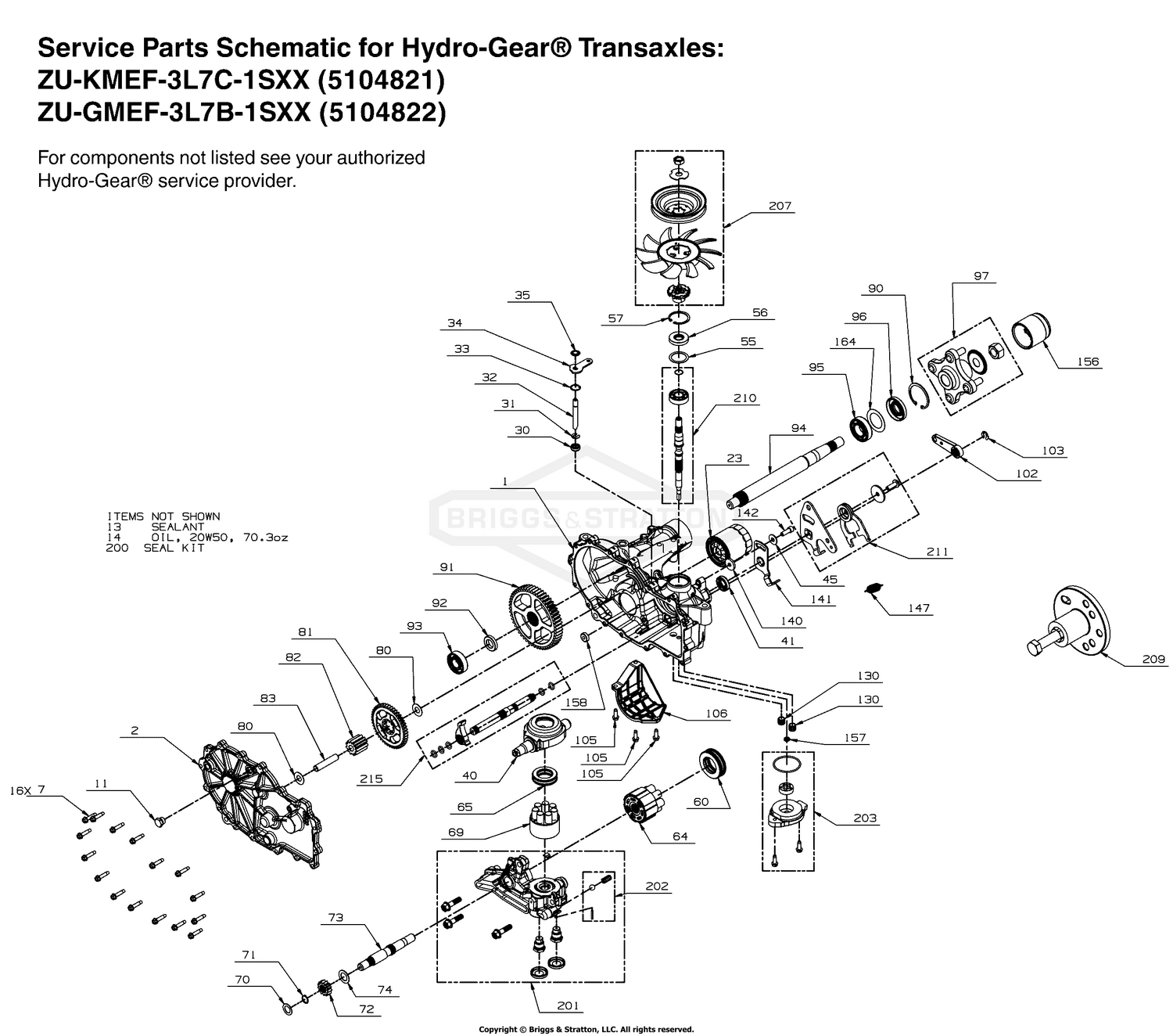 Transaxle SERVICE Parts - Hydro-Gear ZT3400