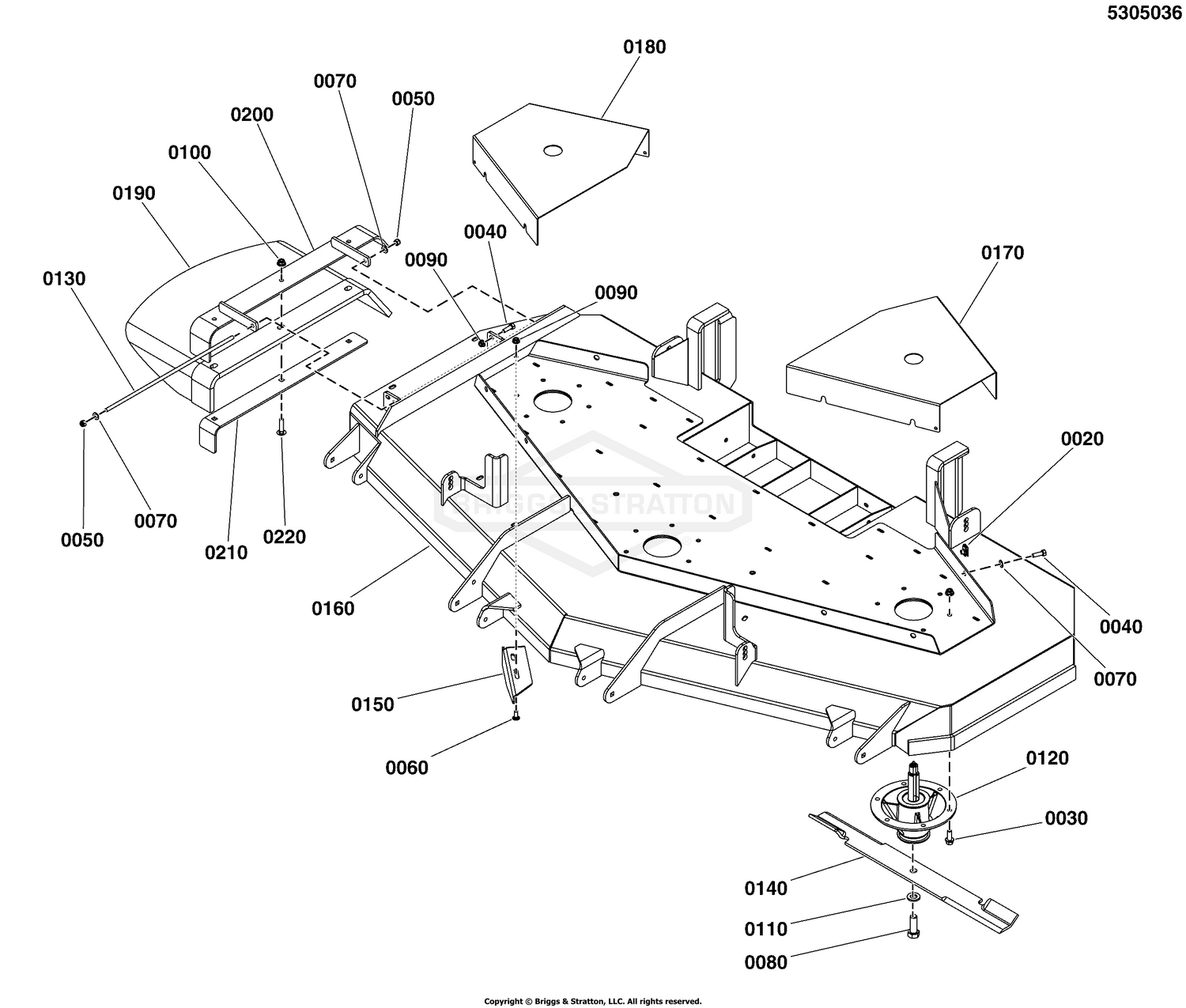 72" Mower Deck Group - Housing, Covers, Spindles & Blades