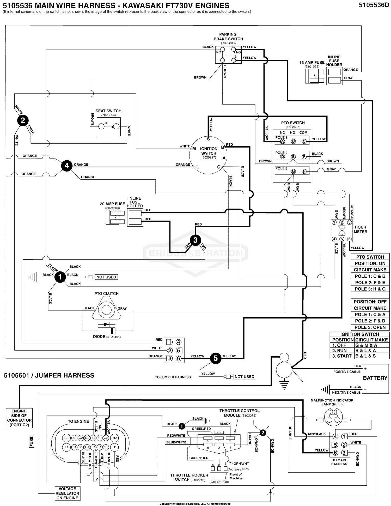 Electrical Schematic - Cranking Circuit - Kawasaki Fuel Injected S/N: 4002328396 and Below