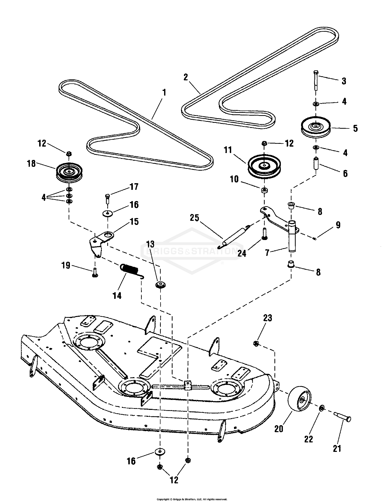50" Mower Deck - Clutch & Support Group