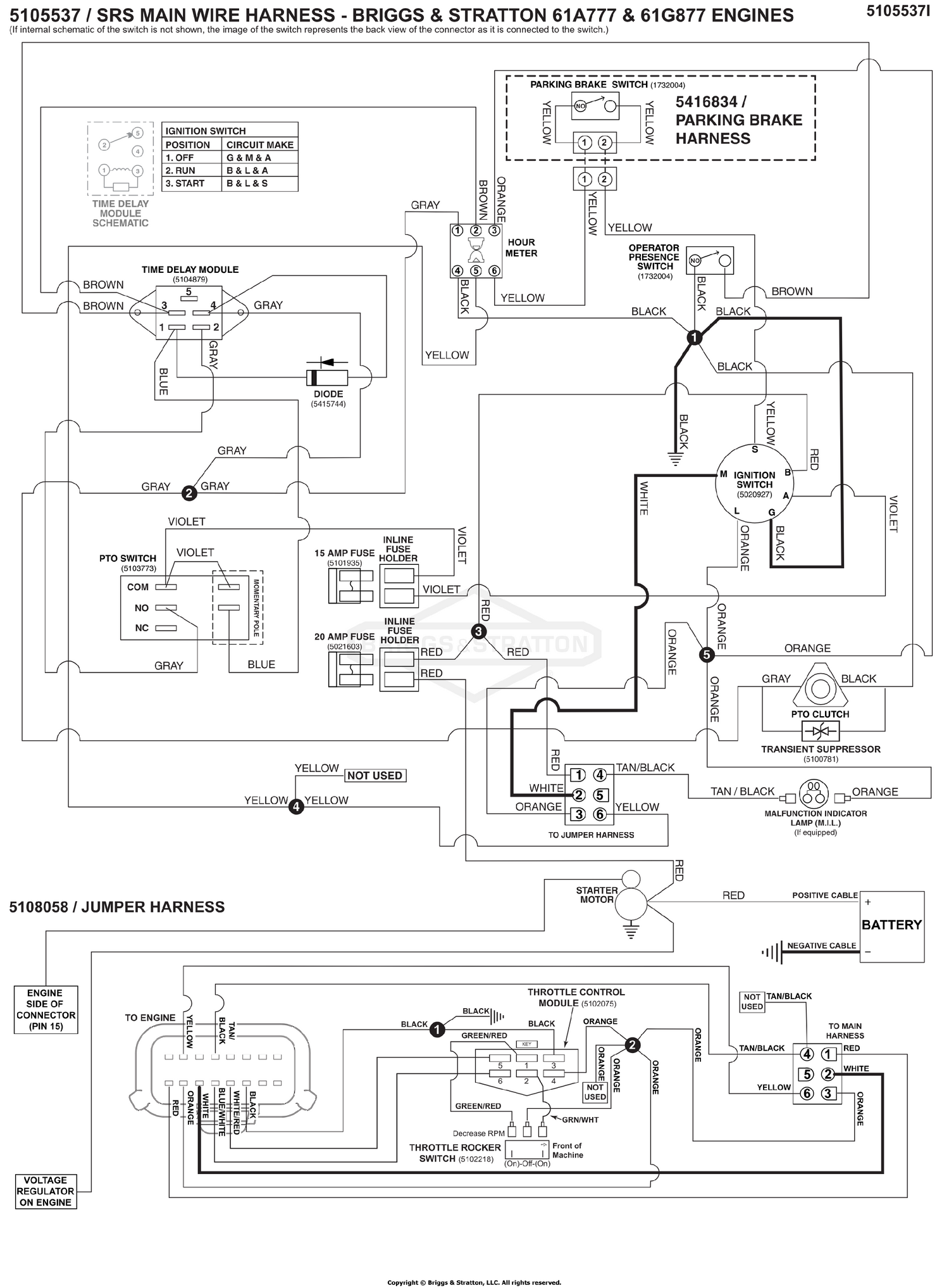 Electrical Schematic - Ignition Grounding Circuit B&S 61A777