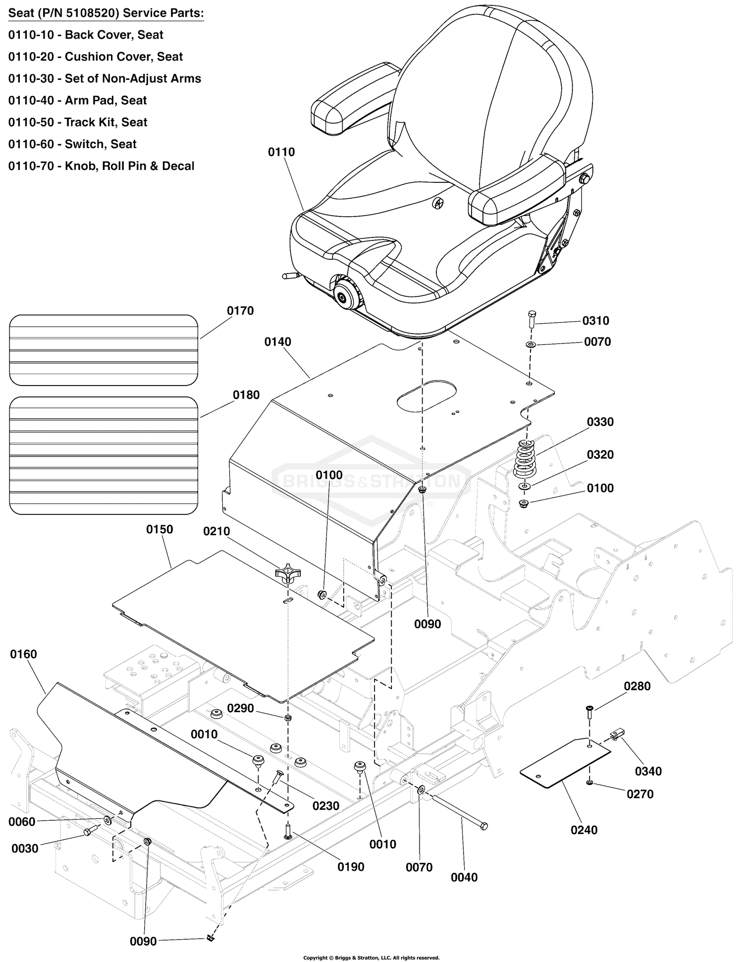 Seat Mount and Floor Group S/N: 4000906411 to 4001827761