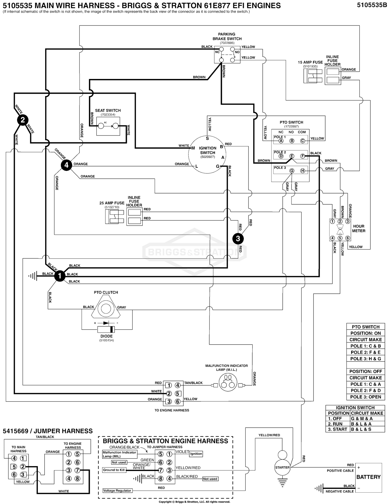 Electrical Schematic - Ign. Ground Circuit/Op Pres. - B&S 61E877