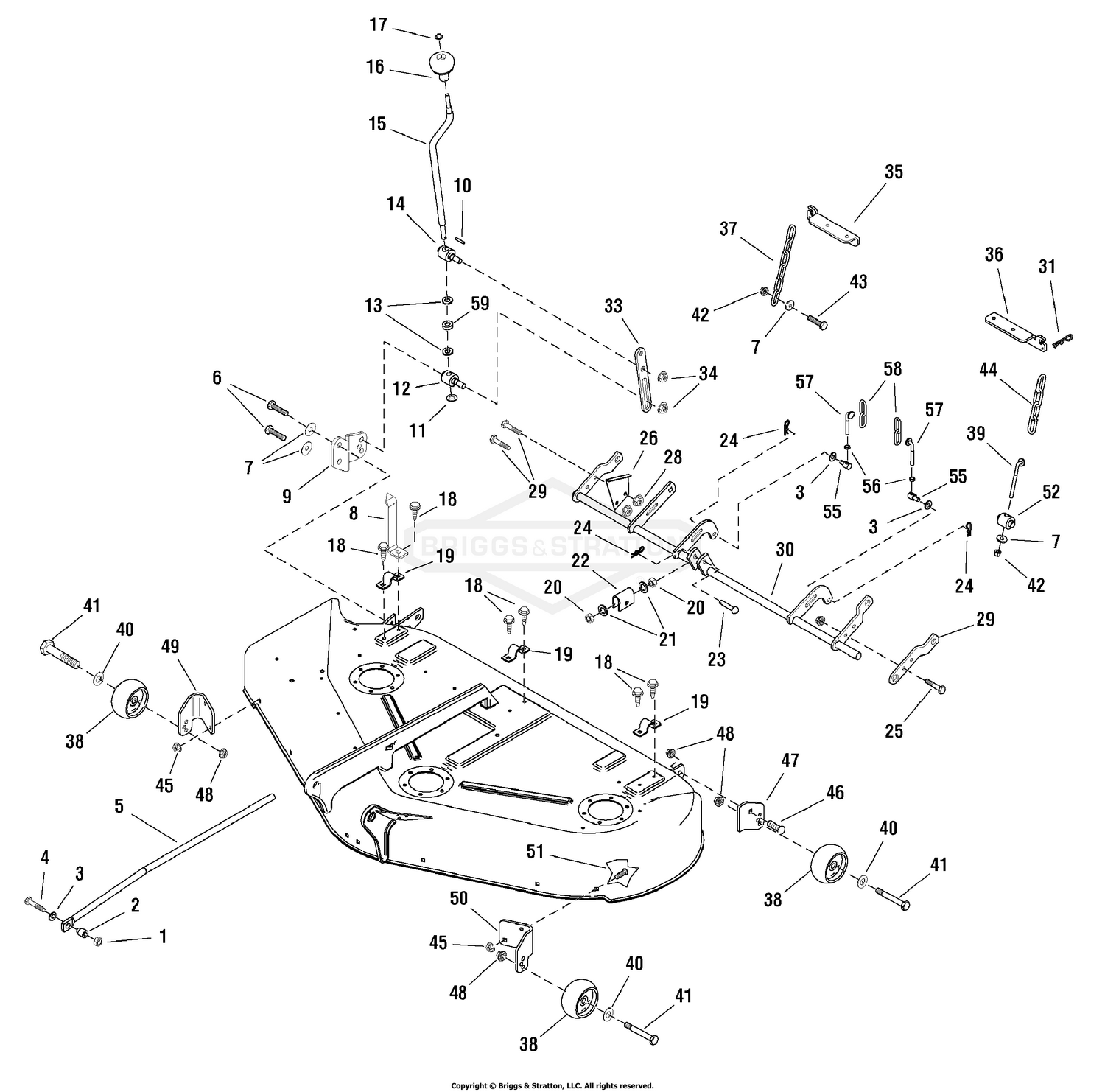 50" Mower Deck - Height Adjust Group
