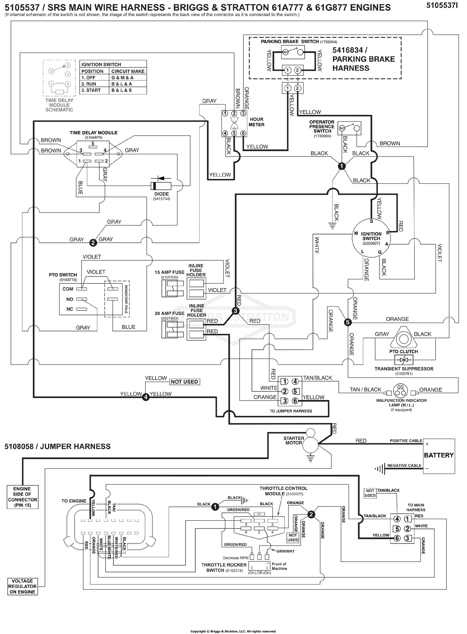 Electrical Schematic - Cranking Circuit B&S 61A777