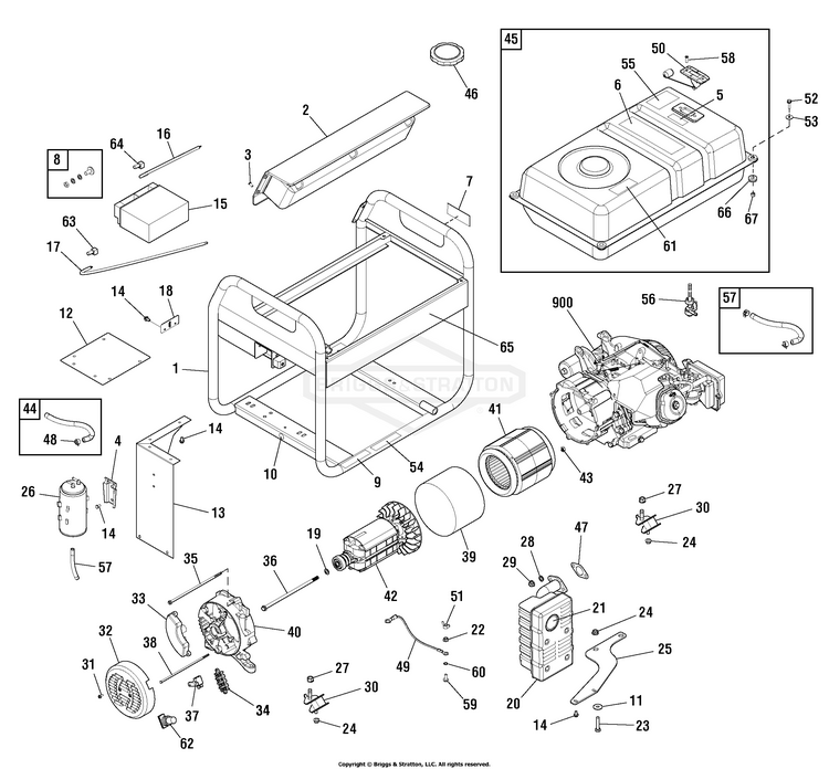 030638-00 Briggs and Stratton Generator 8,000 Watt - PartsWarehouse