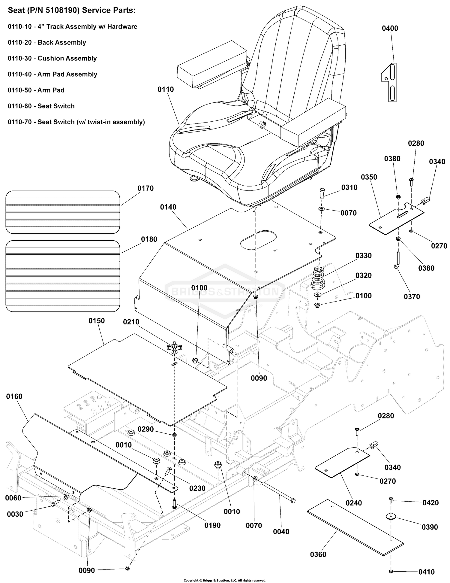 Seat Mount & Floor Group - CE Models - S/N: 4000875837 and Above