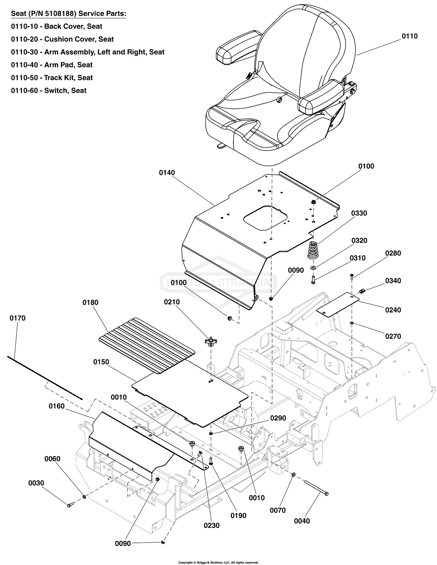 Seat Mount and Floor Group - S/N: 4001045647 and Above