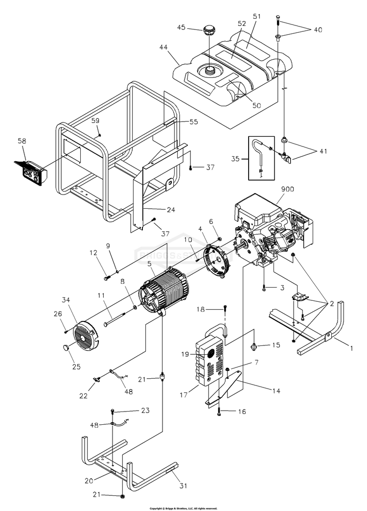 0302081 Briggs and Stratton Generator 3,500 Watt PartsWarehouse