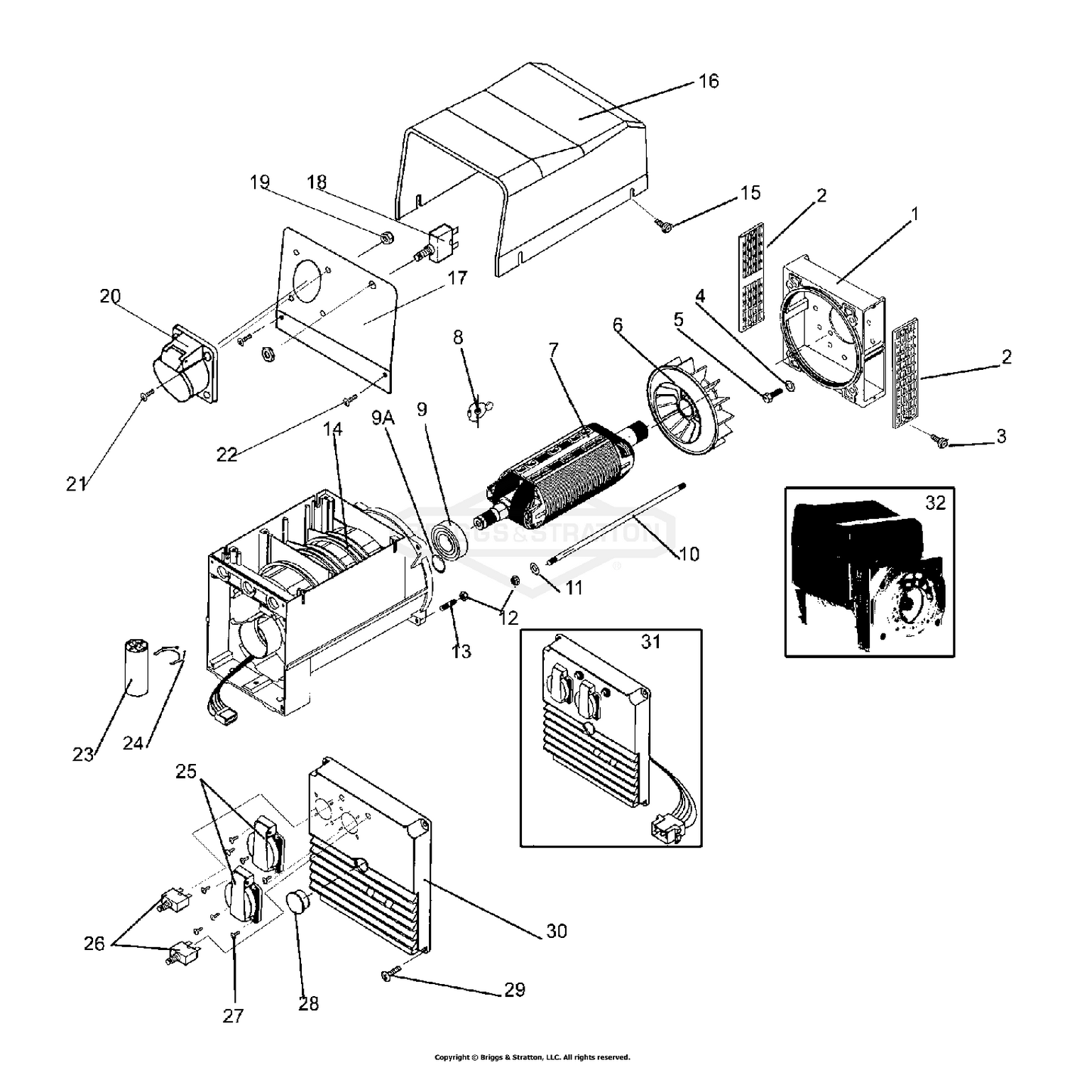 Alternator With Outlet Panel
