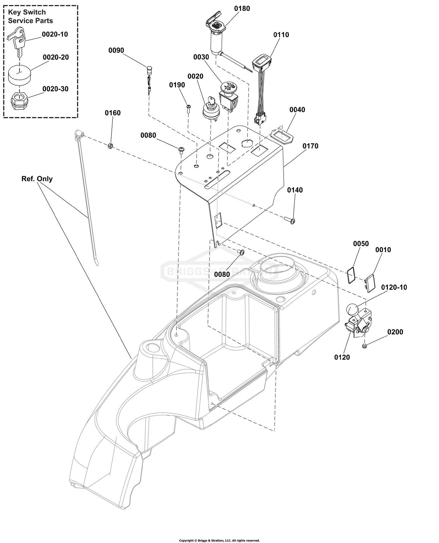 Instrument Control Panel Group - Fuel Injected Models with Electronic Throttle Control Lever S/N: 4002403854 and Above