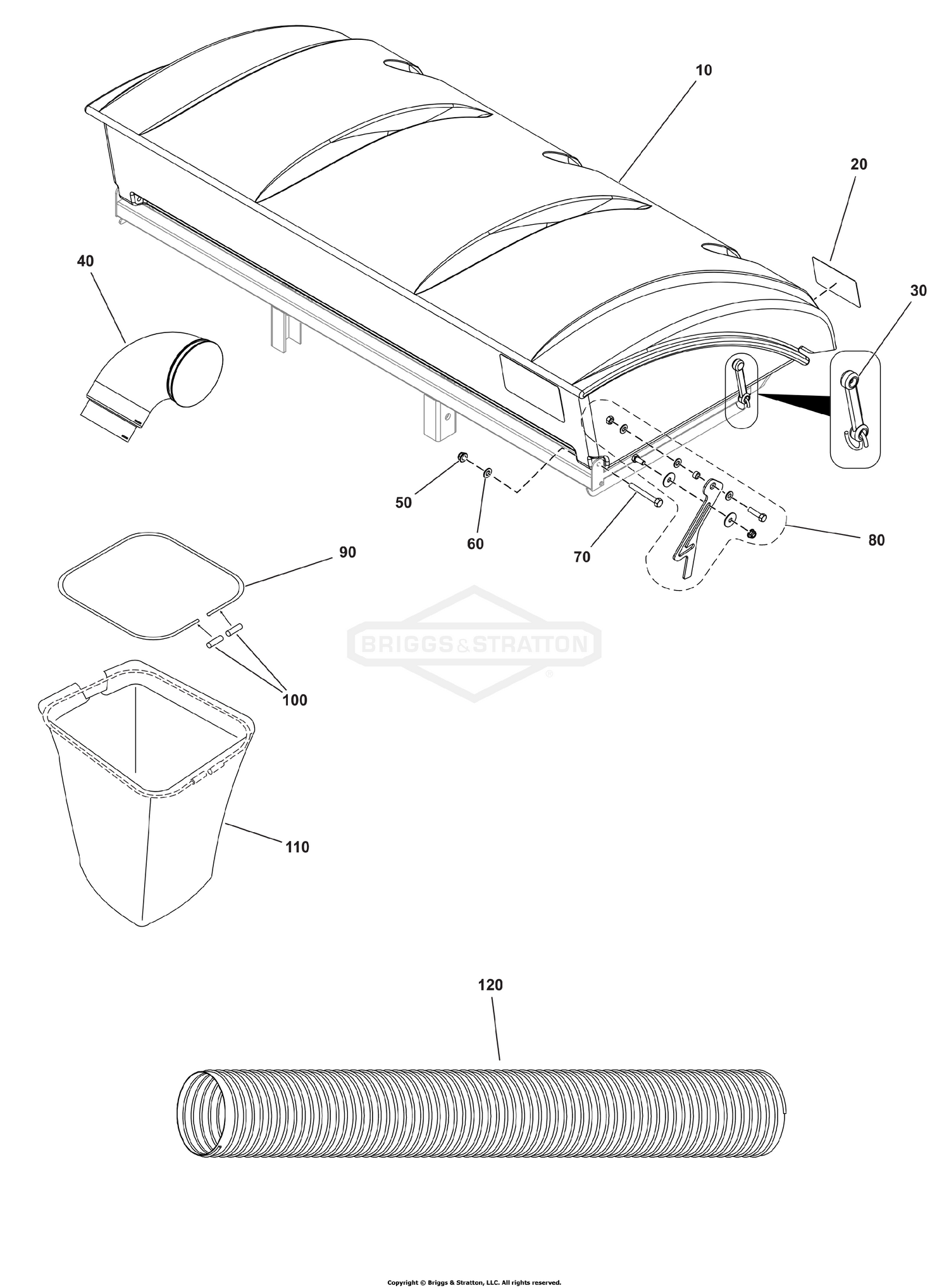 3-Bag Catcher & Cover Group - Hard Top System