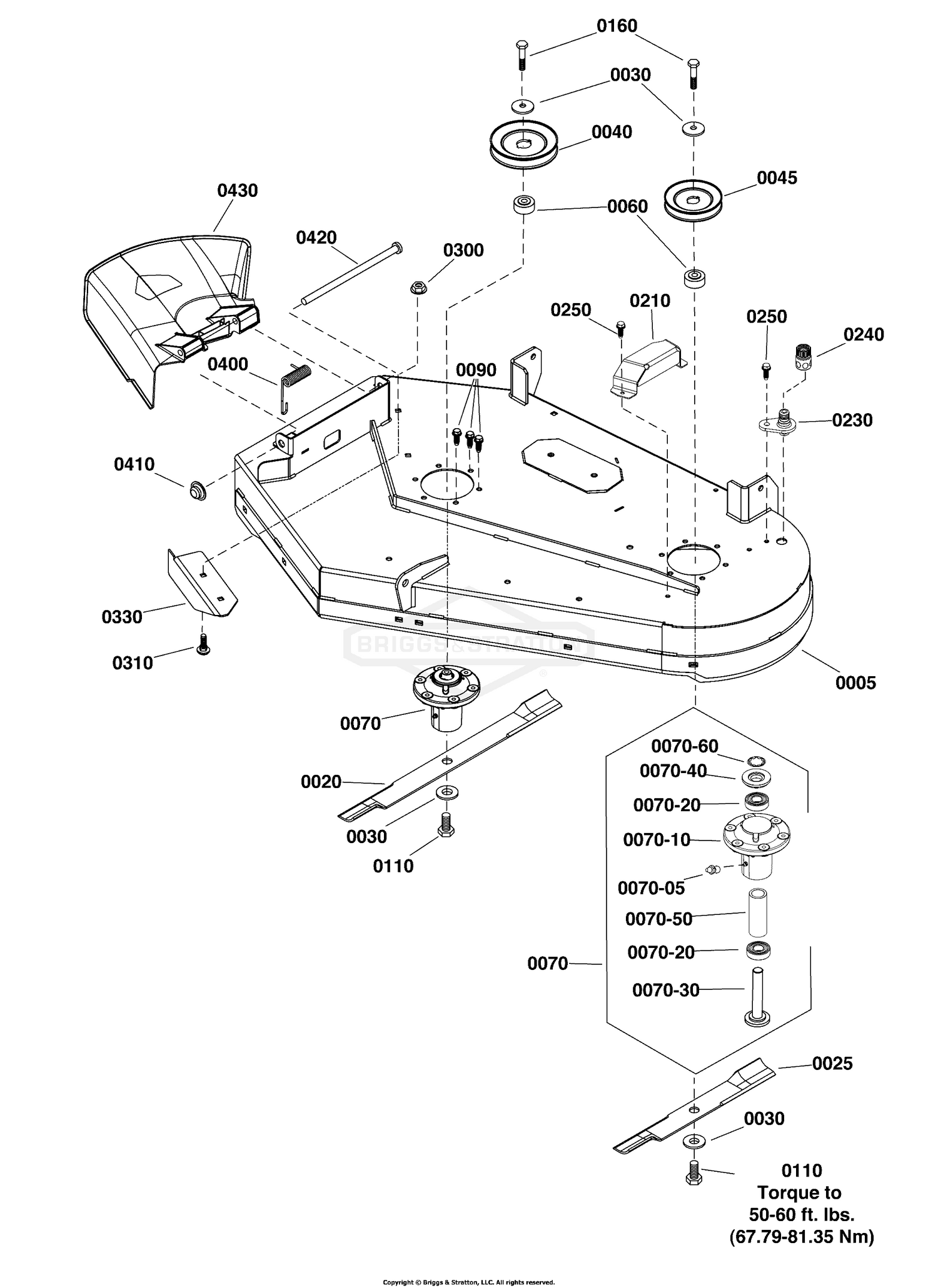 36" Mower Deck - Housing, Arbors & Blades Group