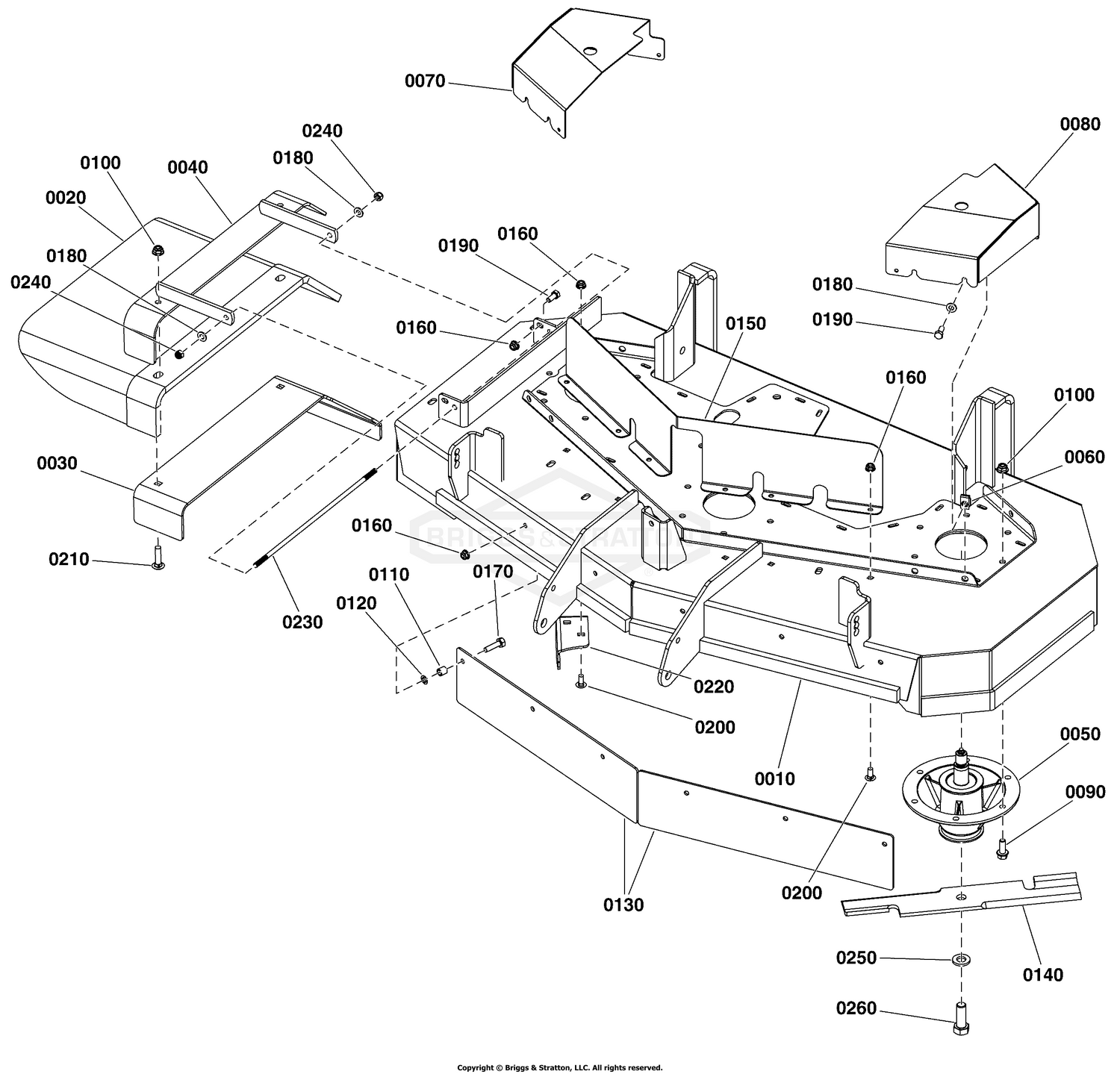 48" Mower Deck - Housing, Covers, Spindles, and Blades