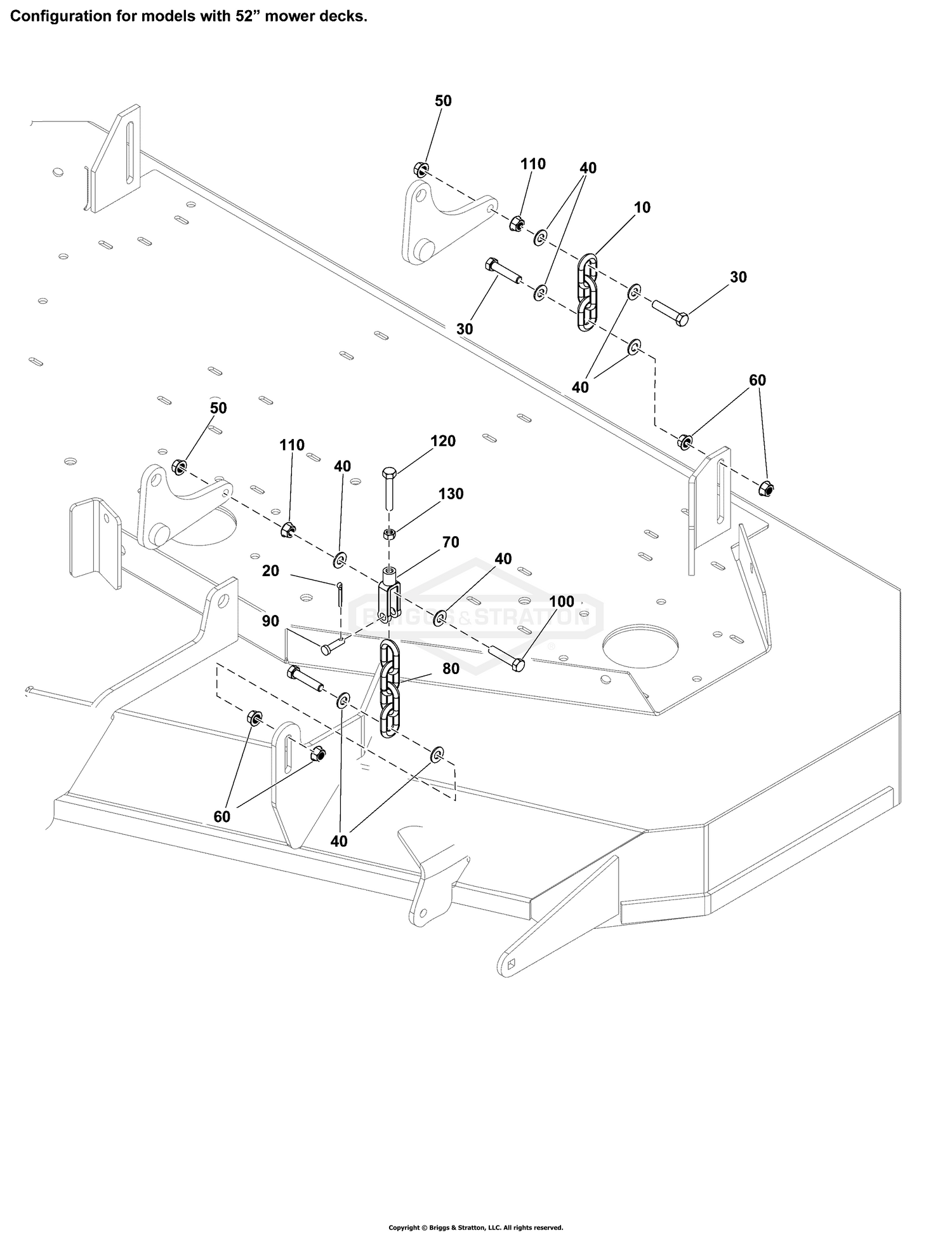 52" Mower Deck Group - Hanger Chains