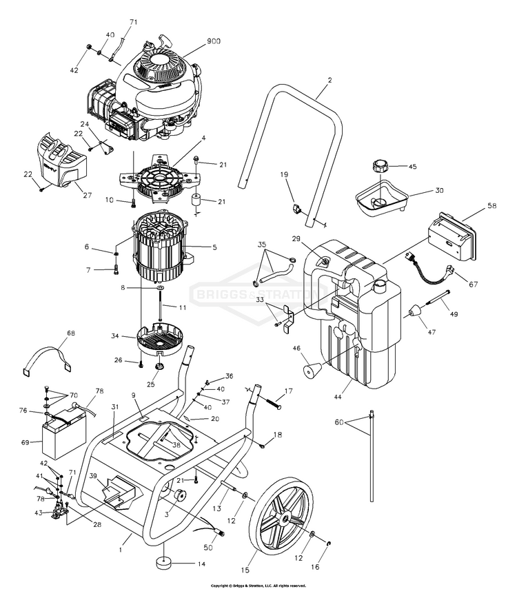 030205-0 Briggs and Stratton Generator 5,800 Watt - PartsWarehouse