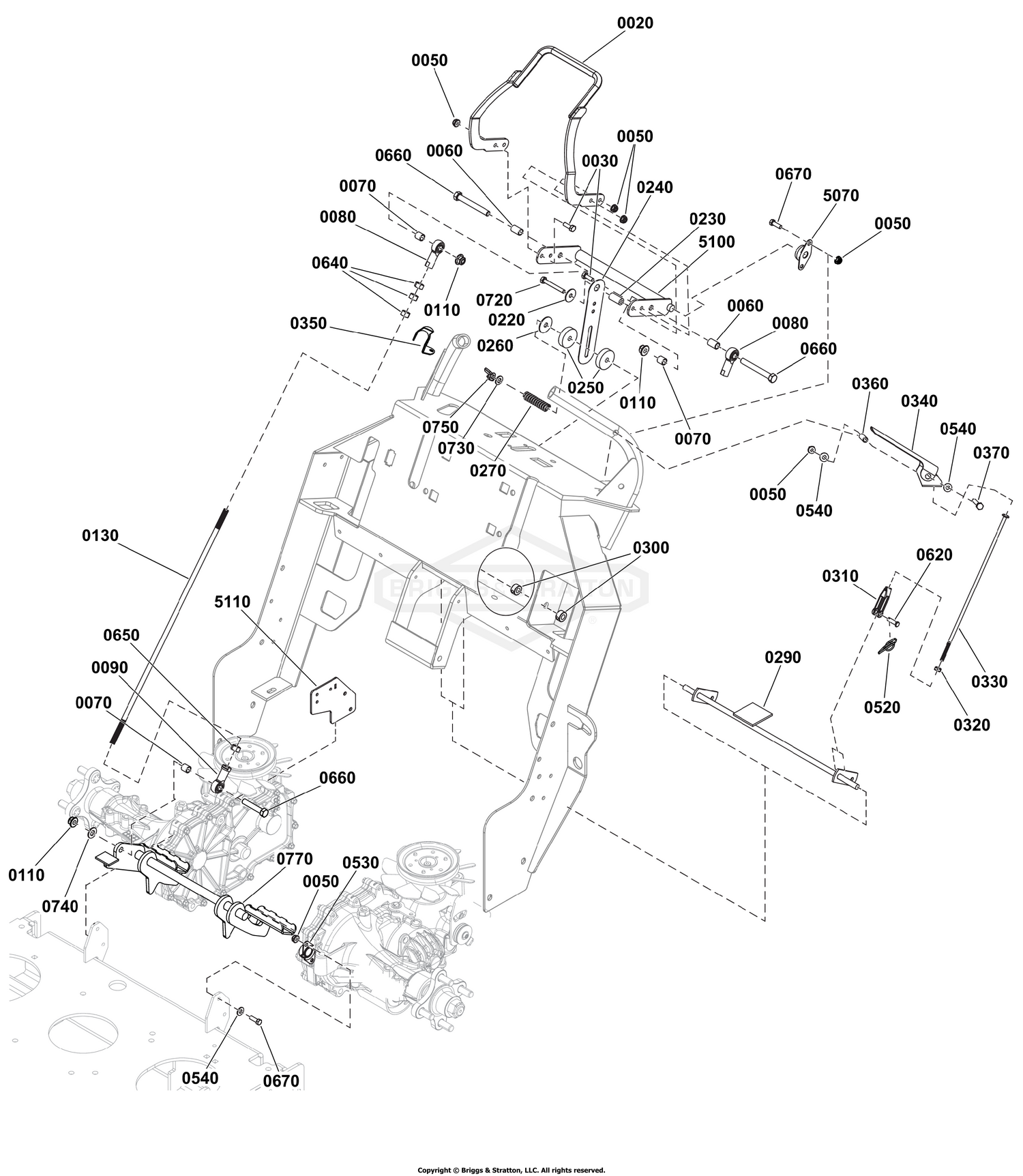 Motion Control Group - Forward Speed Control, Operator Presence, and Foot Pedal S/N: 4001694245 and above