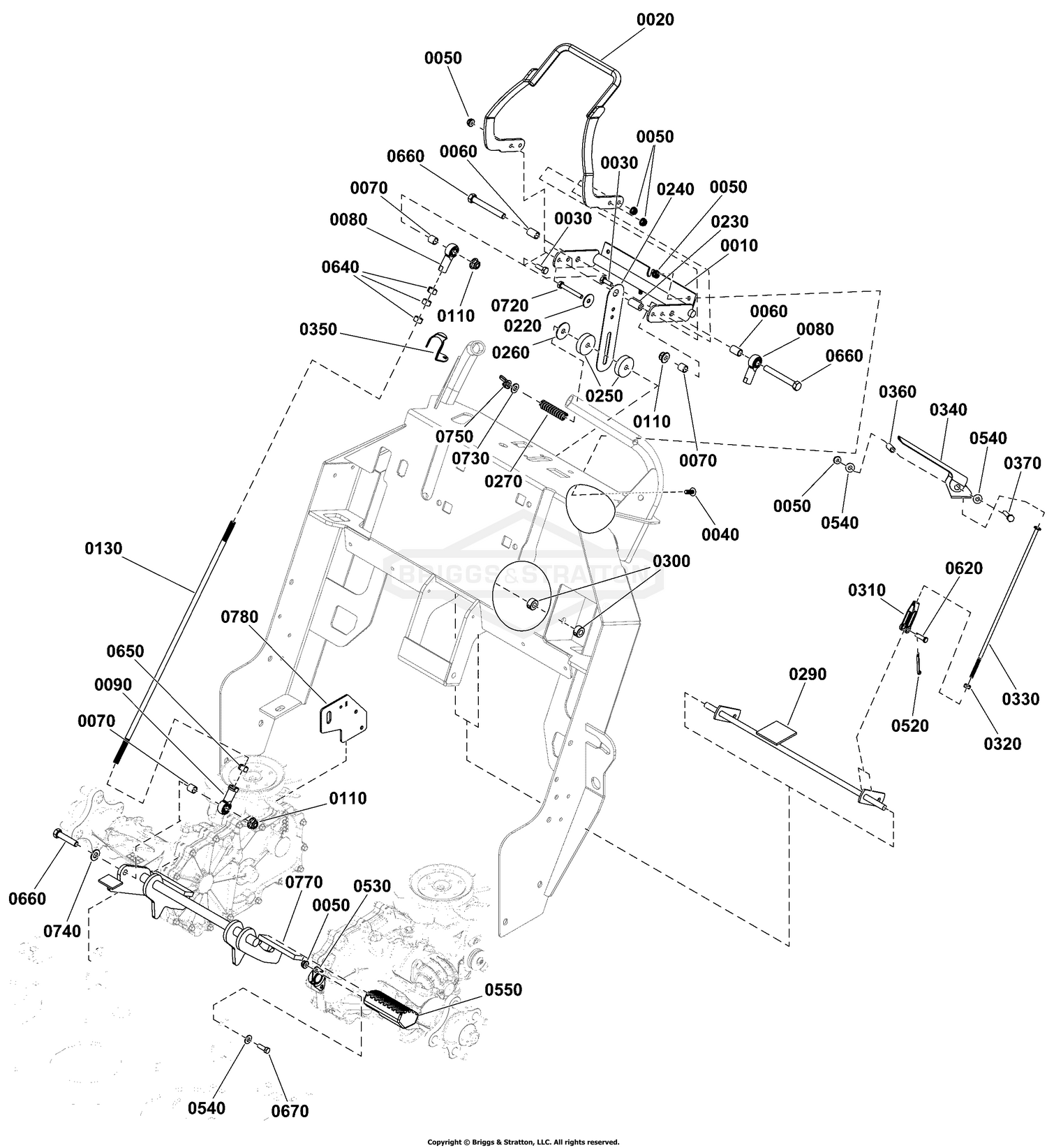 Motion Control Group - Forward Speed Control, Operator Presence, and Foot Pedal S/N: 4001694244 and below