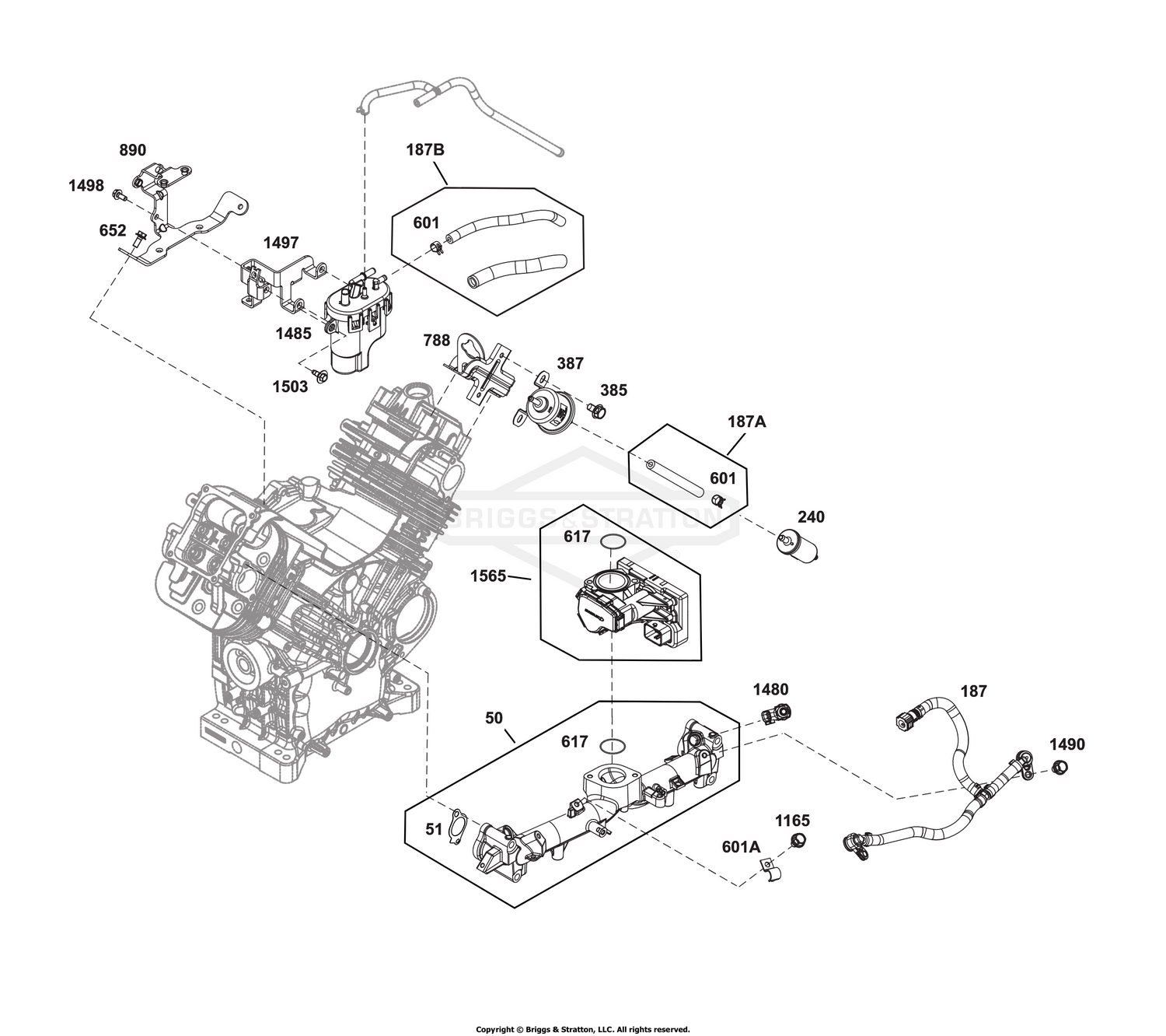 Throttle Body and Fuel Supply Group