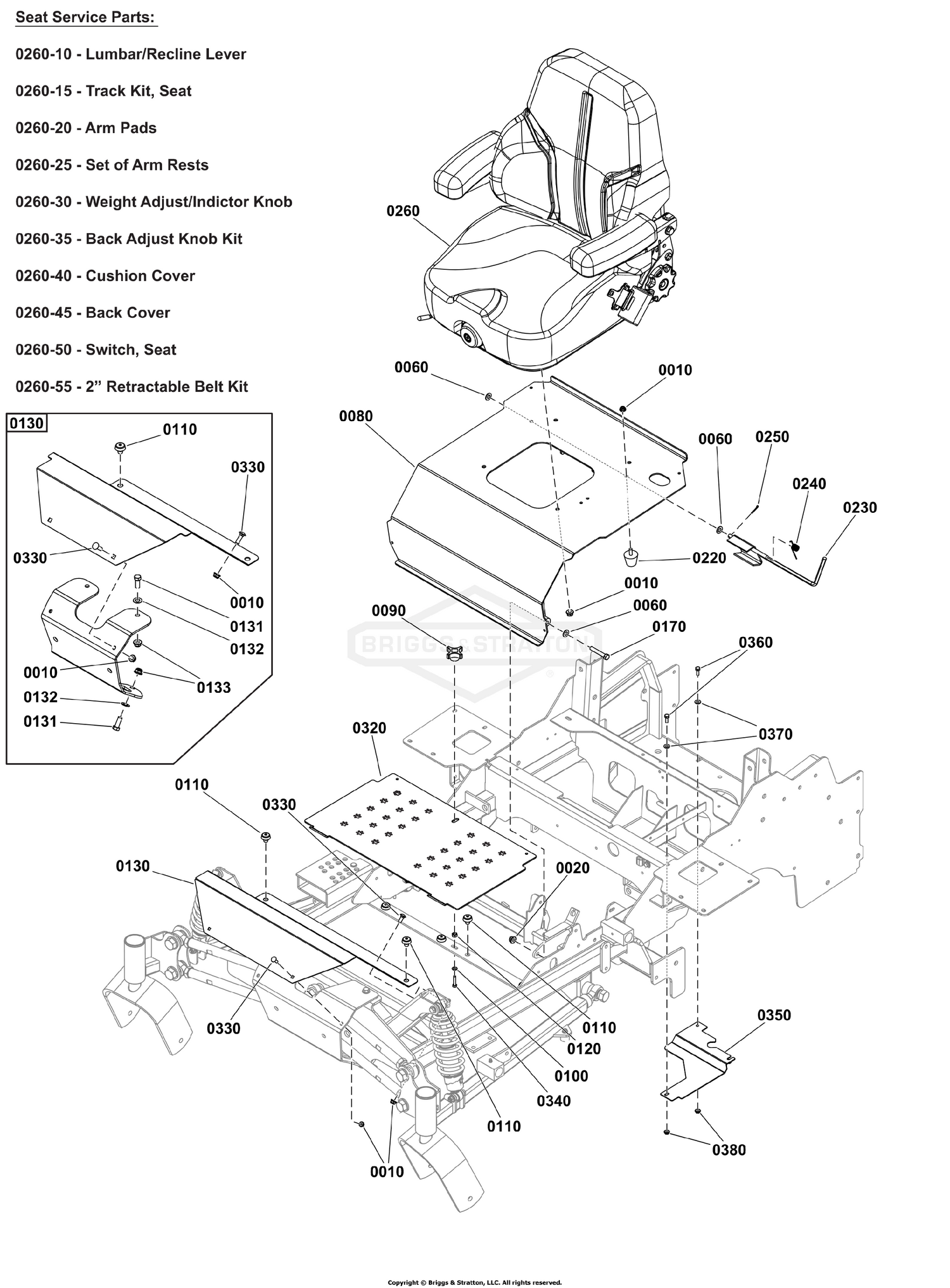 Seat Mount and Floor Group S/N: 4002411632 and above