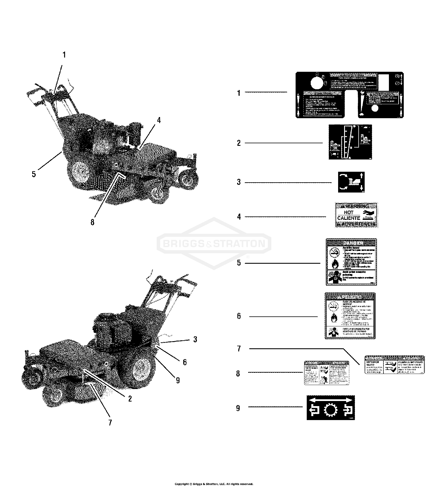 Decals - Safety & Instruction (S/N: 2000856281 & Below)