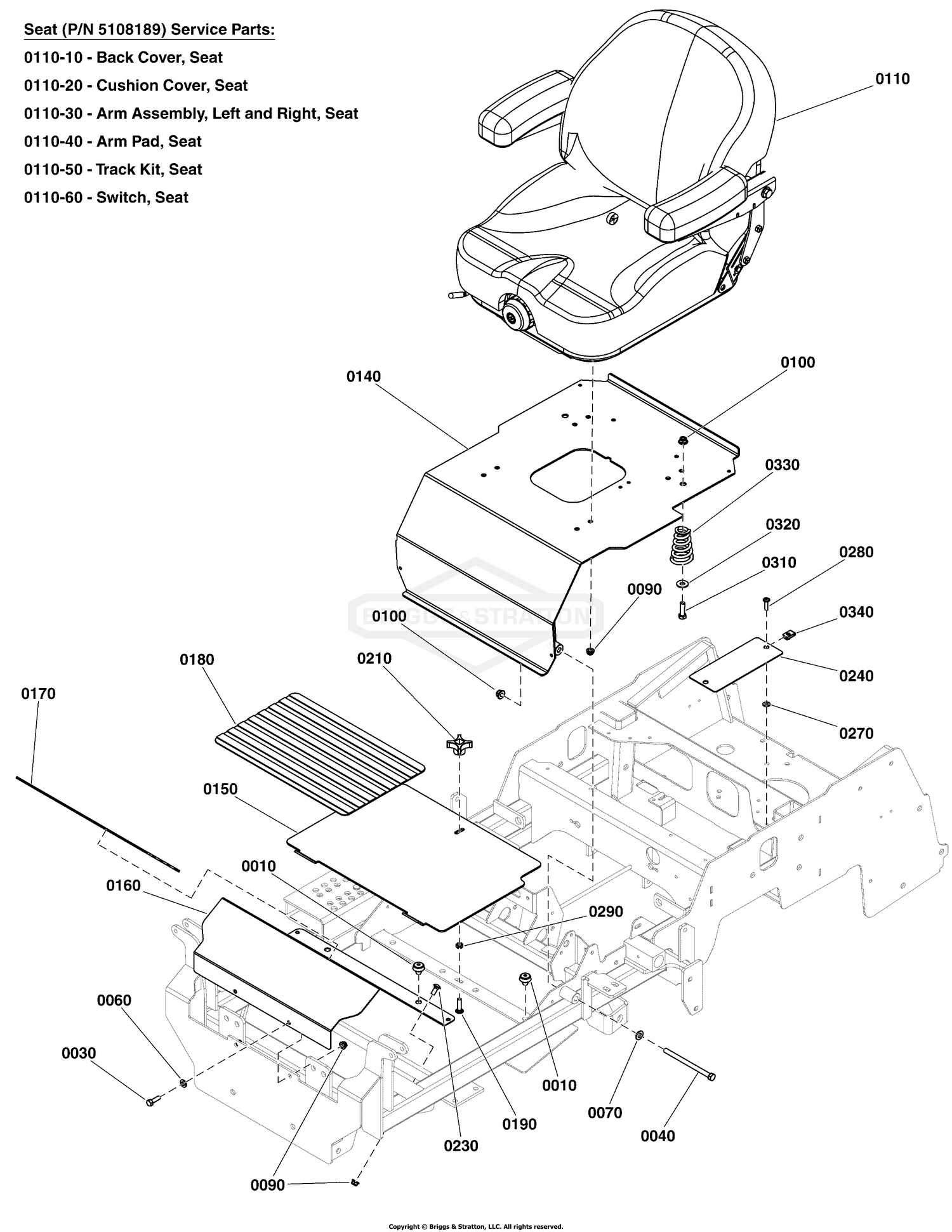 Seat Mount and Floor Group S/N: 4000875332 and Above