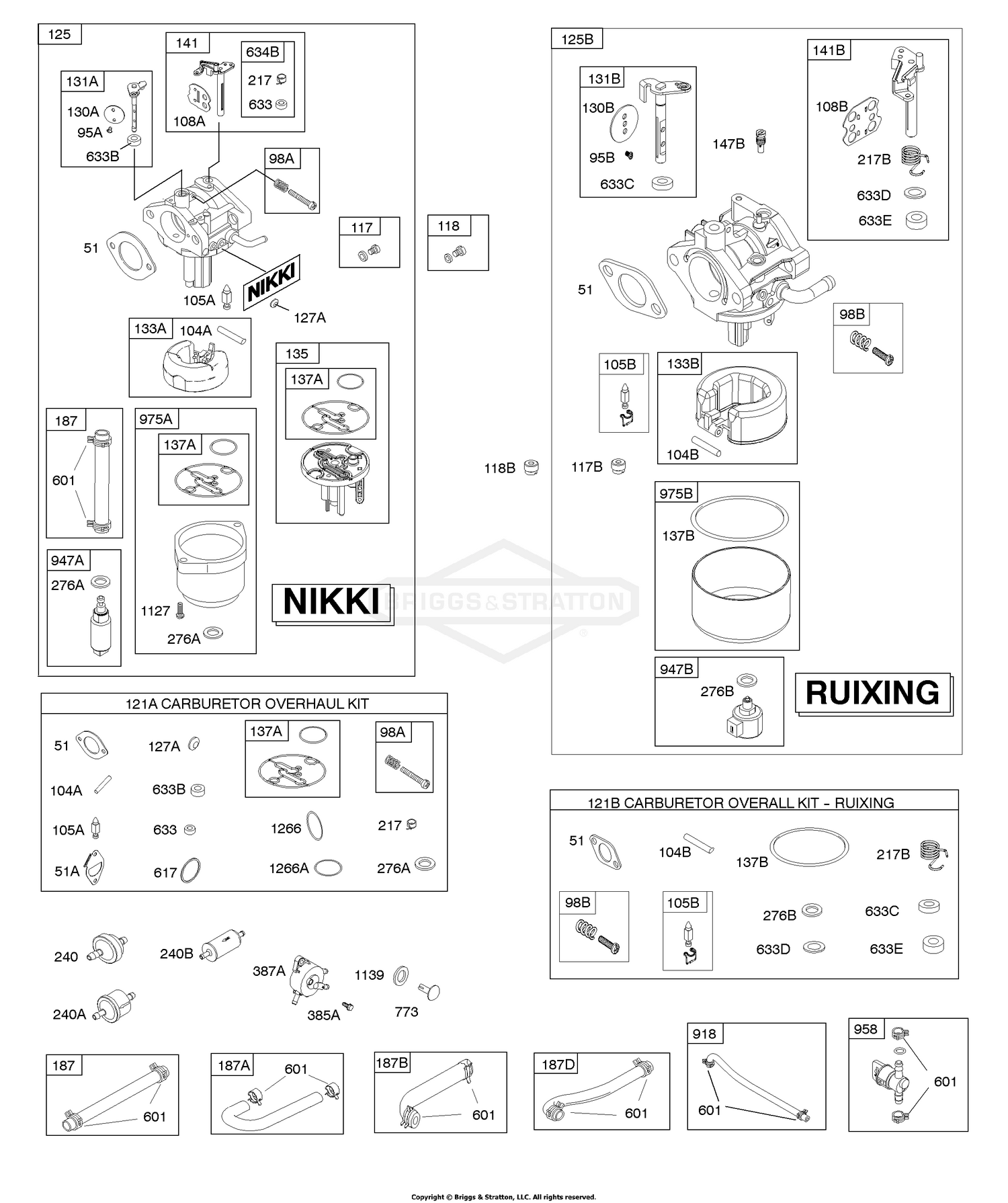 CARBURETORS - Nikki & Ruixning, FUEL SUPPLY, KIT - CARBURETOR OVERHAUL