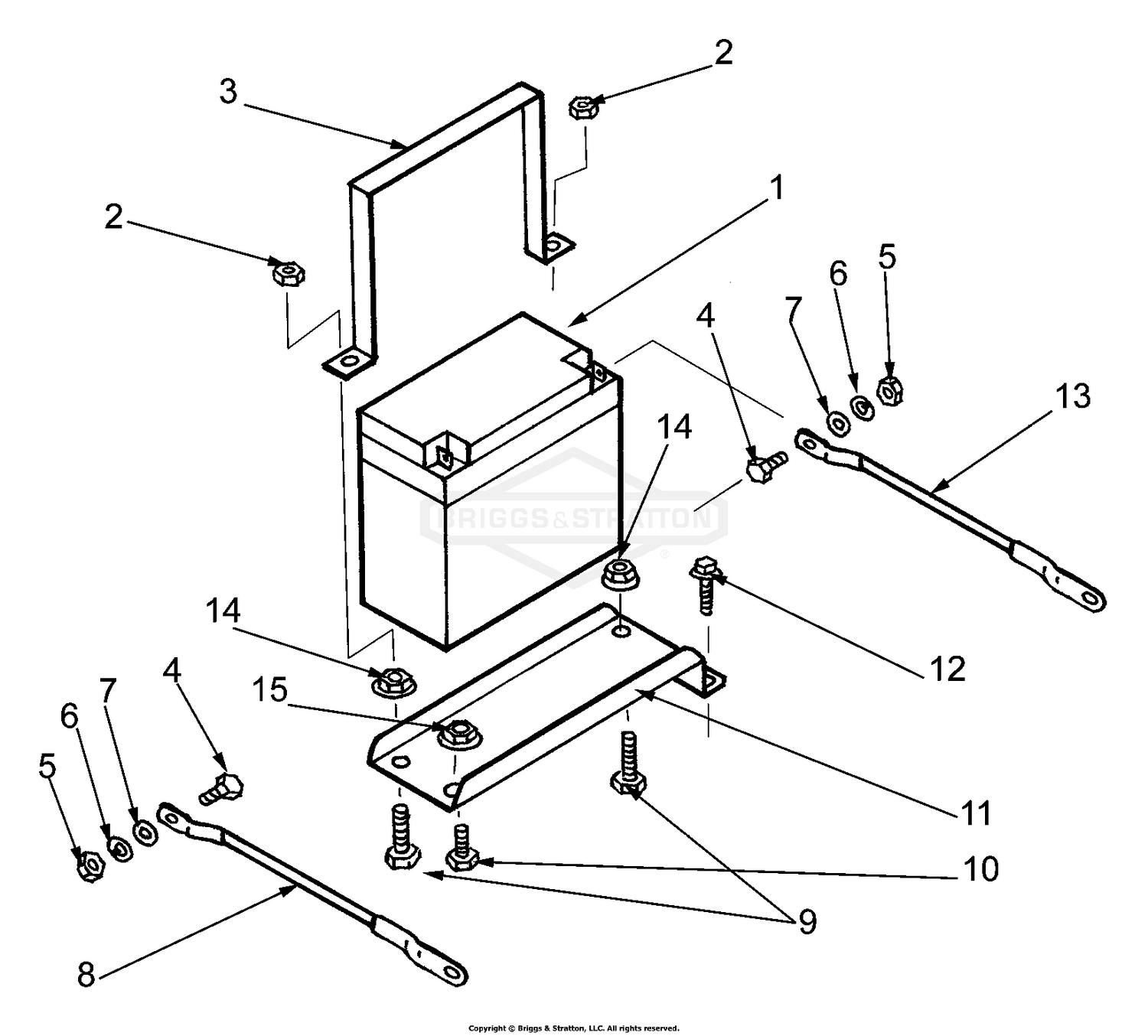 Battery, Tray And Fittings