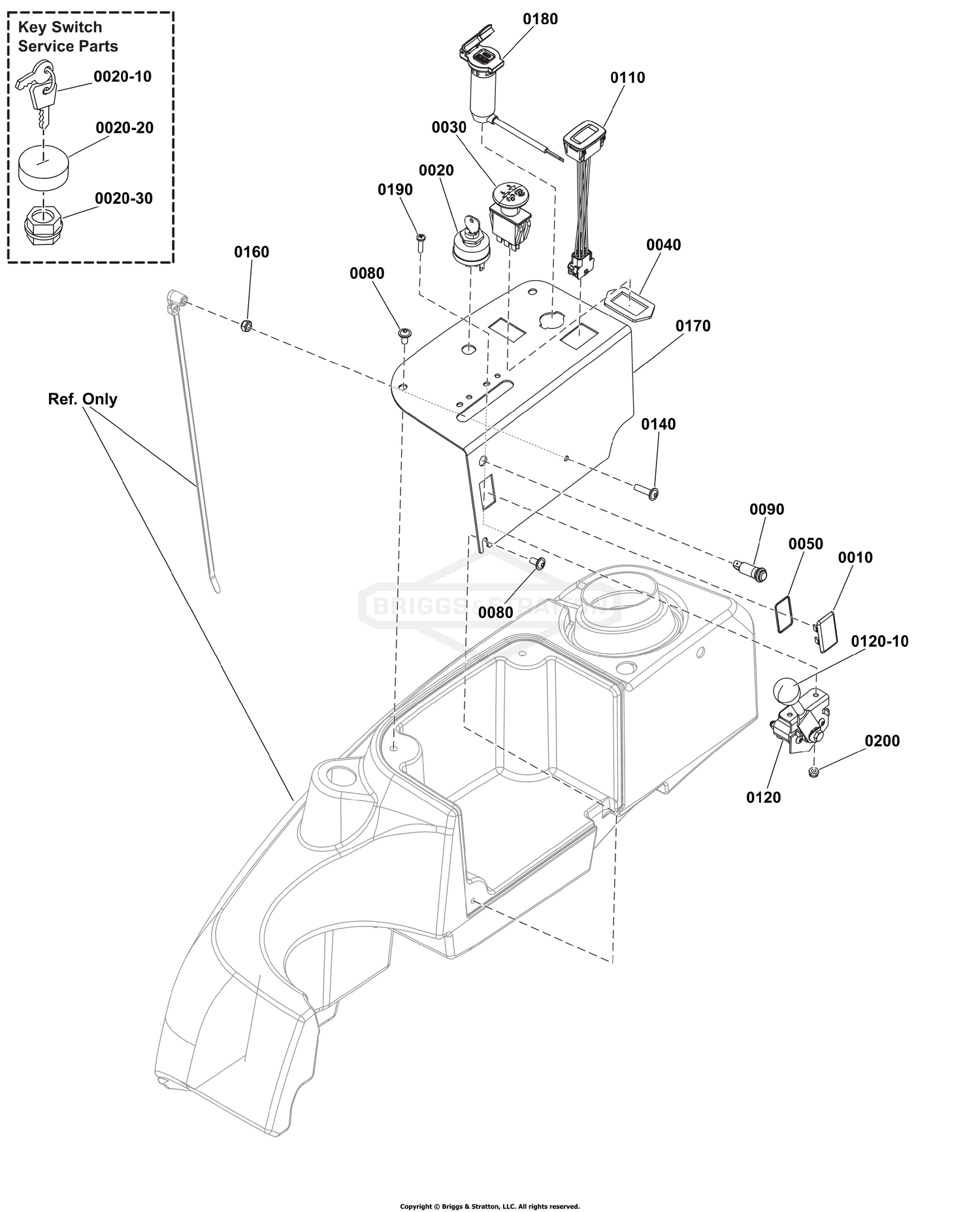 Instrument Control Panel Group - Fuel Injected Models with Electronic Throttle Control Lever S/N: 4002403853 and Below