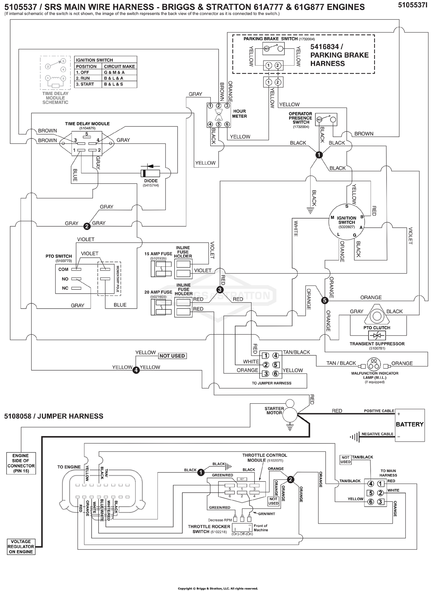 Electrical Schematic - Charging Circuit B&S 61A777