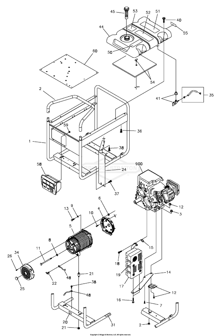 030430-1 Briggs and Stratton Generator 5,500 Watt - PartsWarehouse