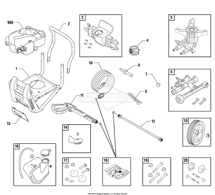 Briggs and Stratton Power Products 020570-01 - 3,000 PSI Power Flow Plus,  Briggs & Stratton Parts Diagram for Power Flow (80005712)